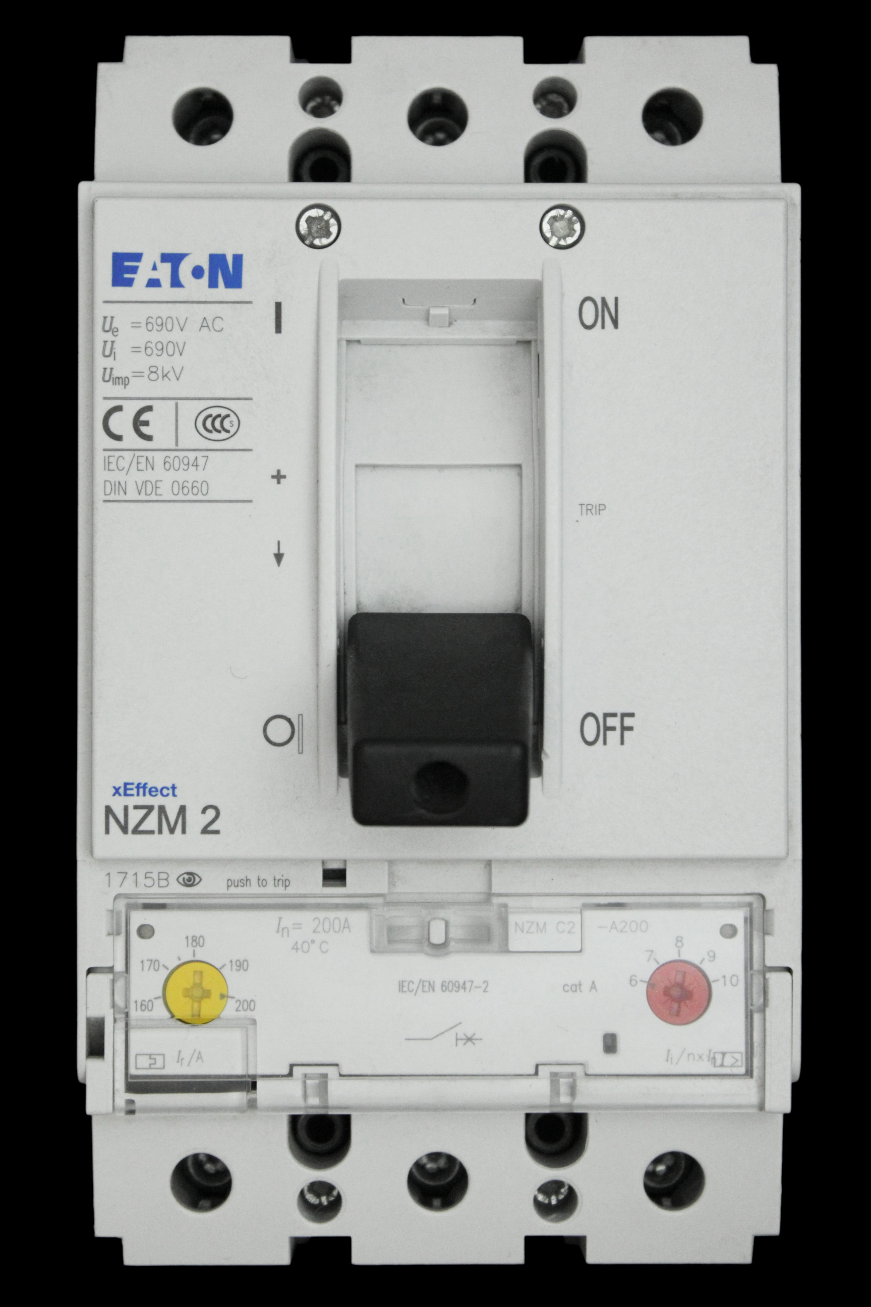 EATON 200 AMP 36kA TRIPLE POLE MCCB NZM2 NZMC2-A200