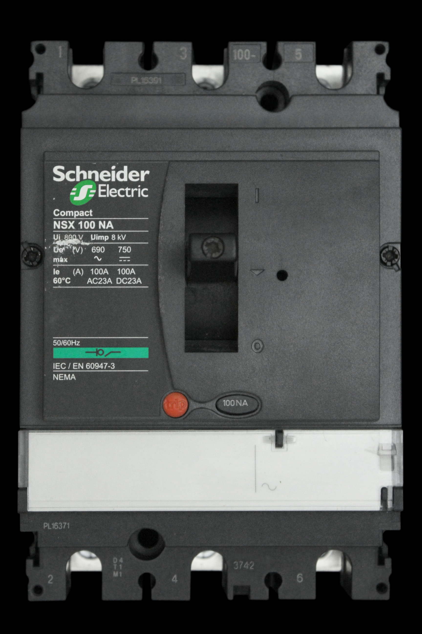 SCHNEIDER 100 AMP TRIPLE POLE SWITCH DISCONNECTOR NSX100NA LV429629