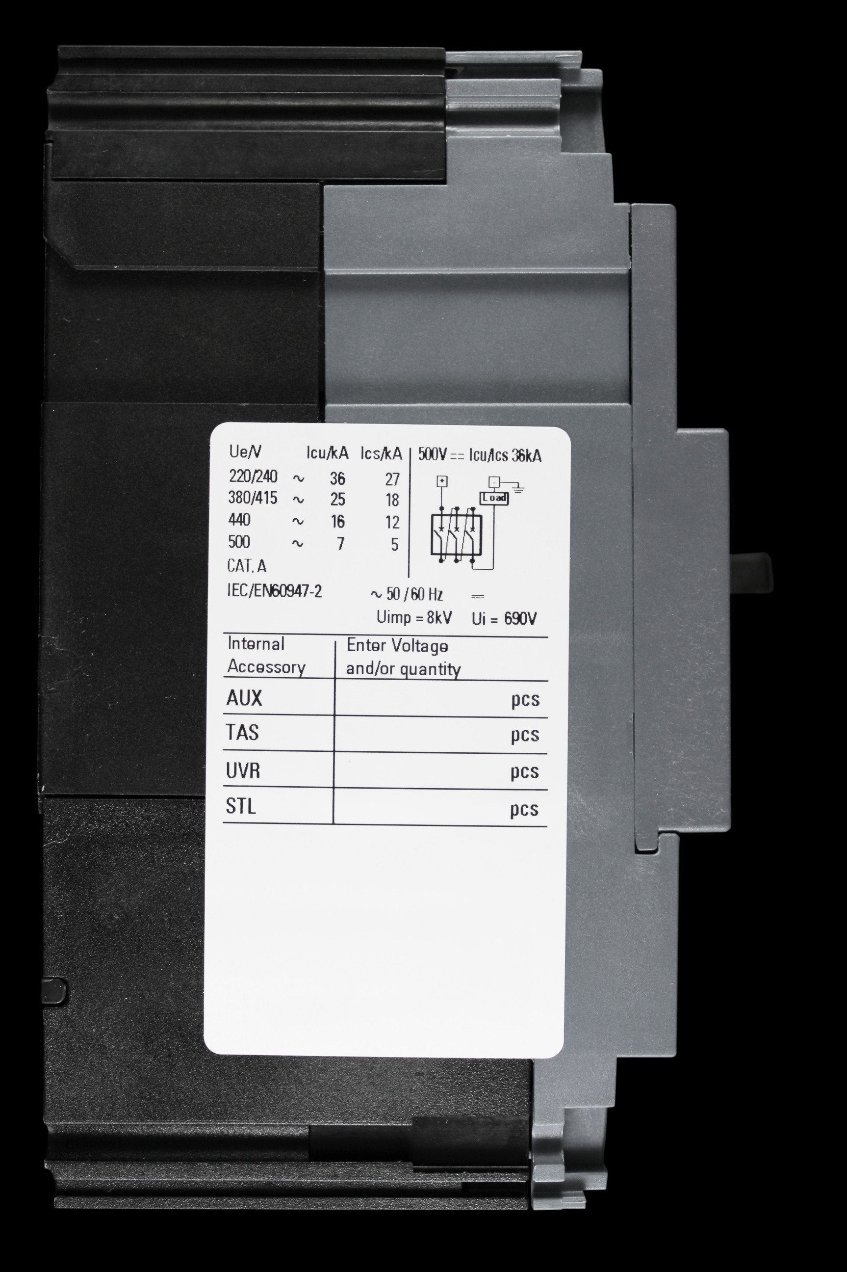 CRABTREE 125 AMP 25kA TRIPLE POLE MCCB 7PBVN3125