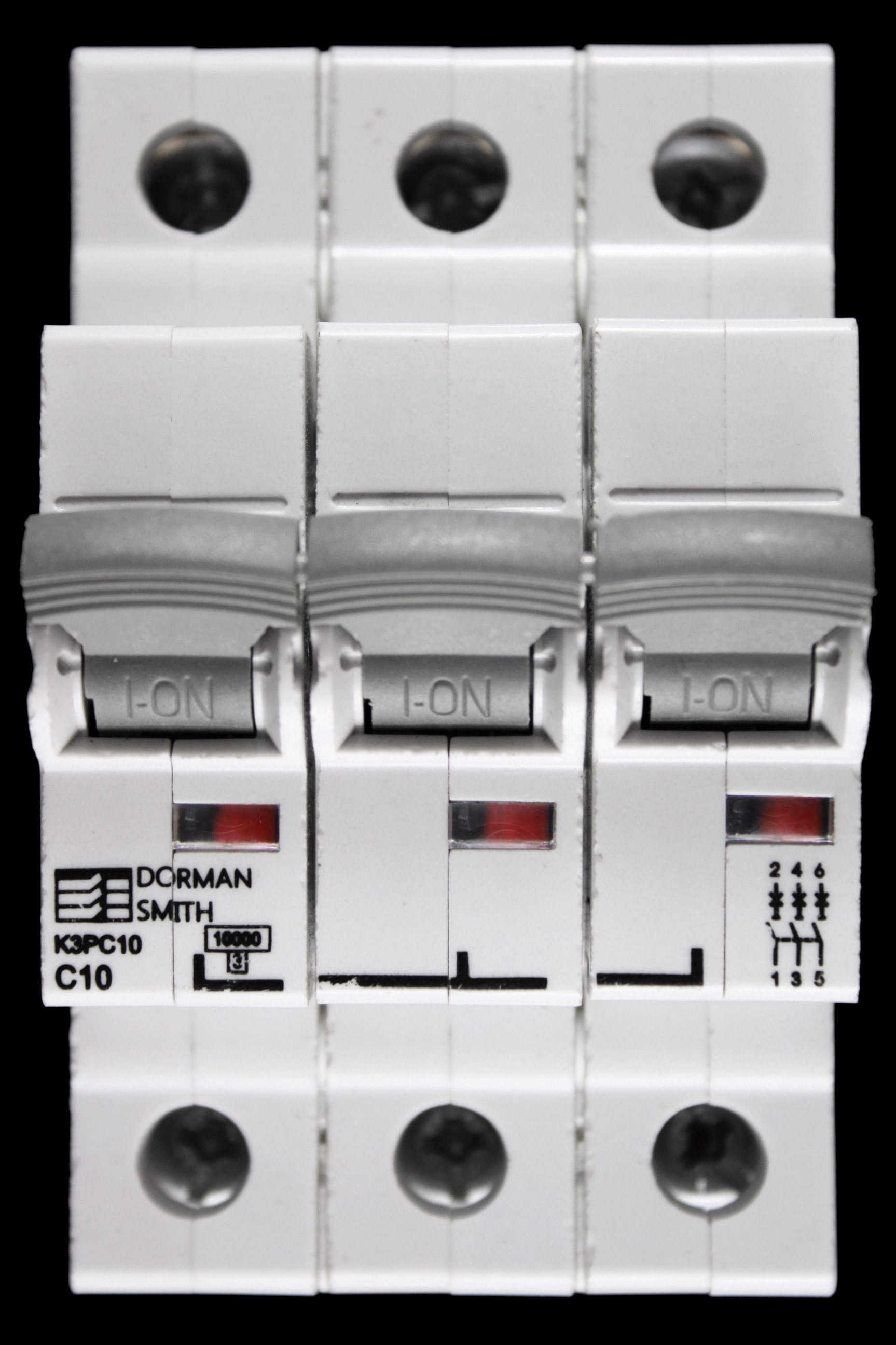 DORMAN SMITH 10 AMP CURVE C 10kA TRIPLE POLE MCB CIRCUIT BREAKER K3PC10