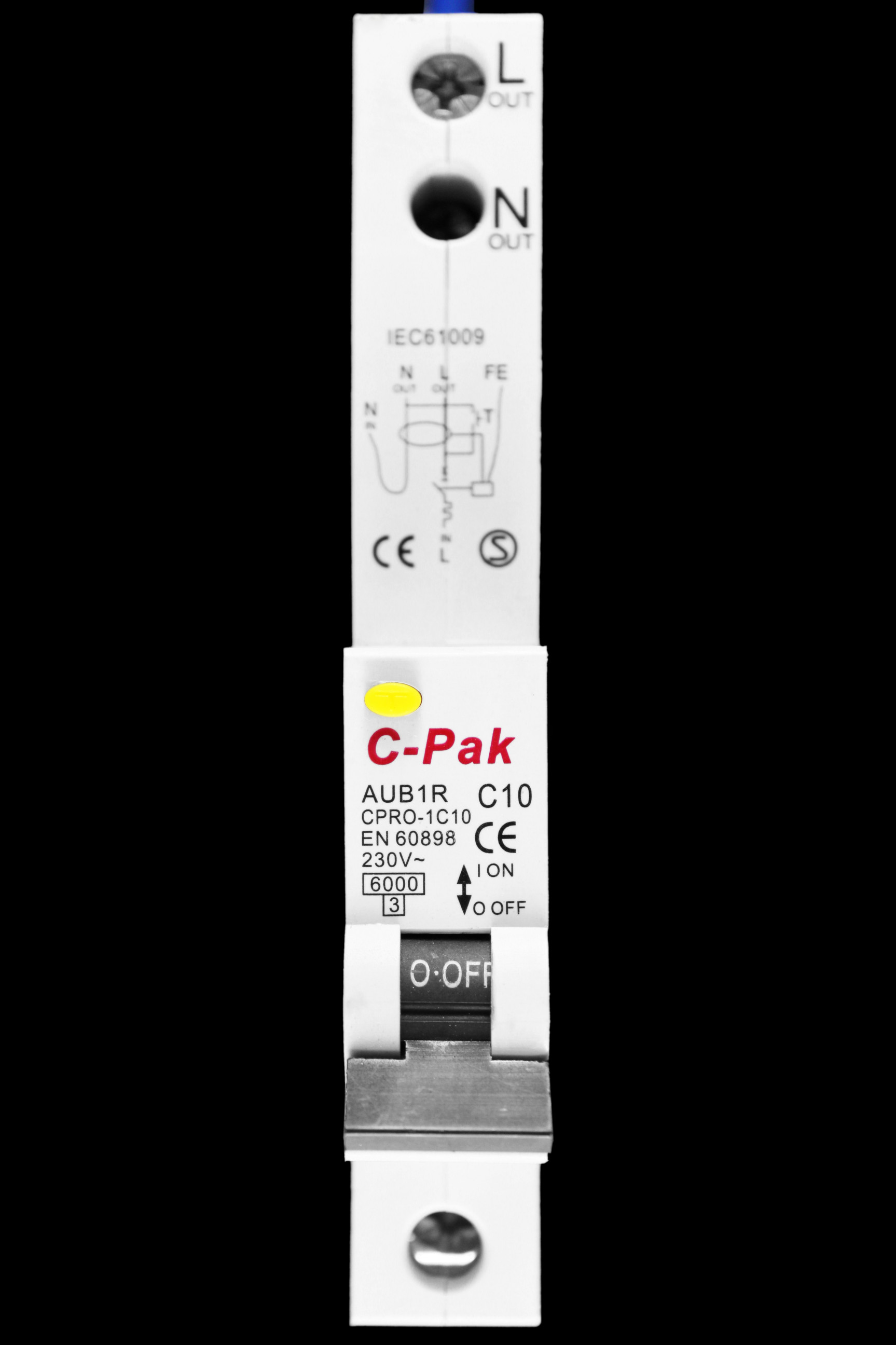 C-PAK 10 AMP CURVE C 6kA 30mA RCBO TYPE AC AUB1R CPRO-10/1C CPRO-1C10