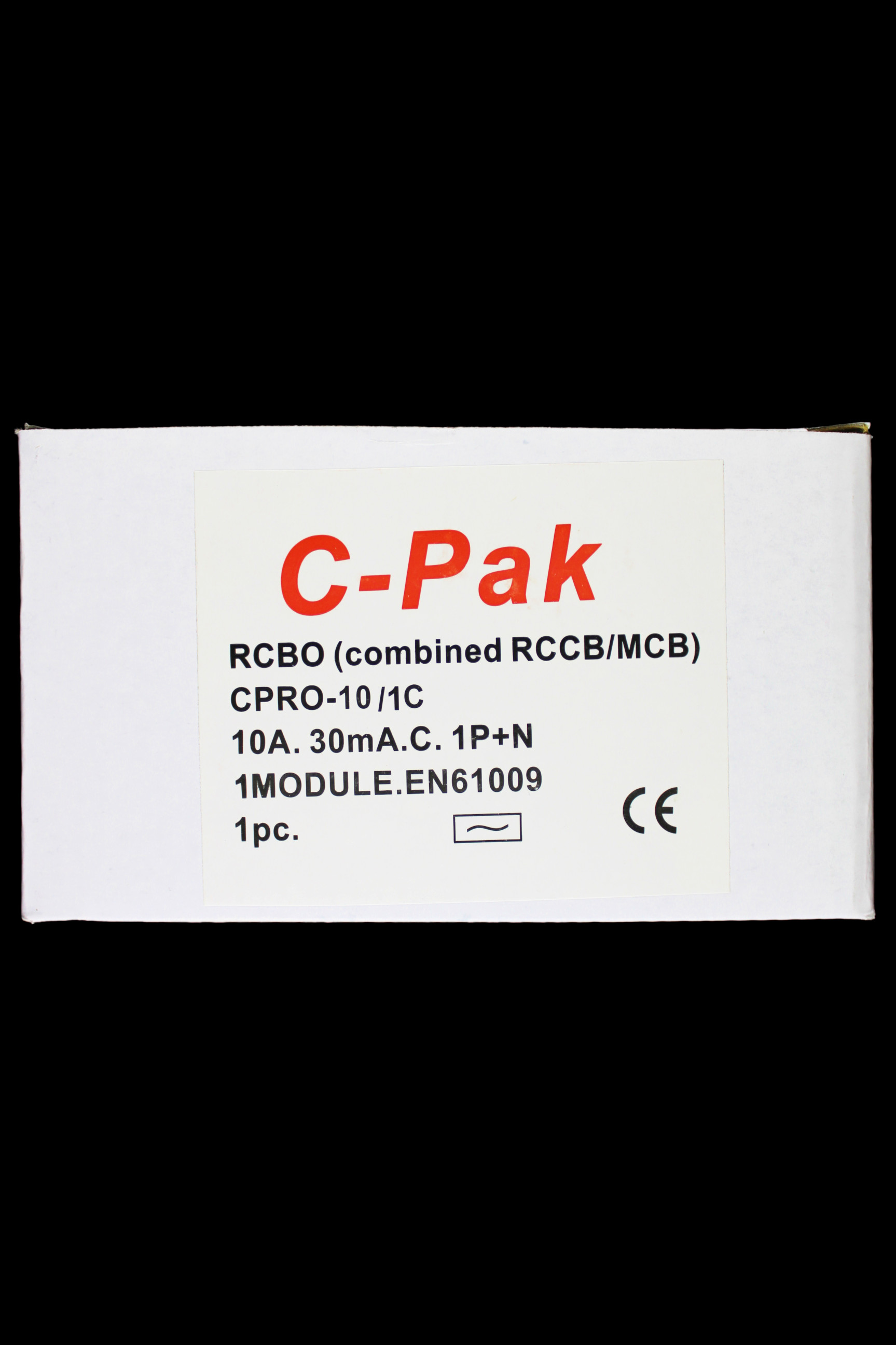 C-PAK 10 AMP CURVE C 6kA 30mA RCBO TYPE AC AUB1R CPRO-10/1C CPRO-1C10