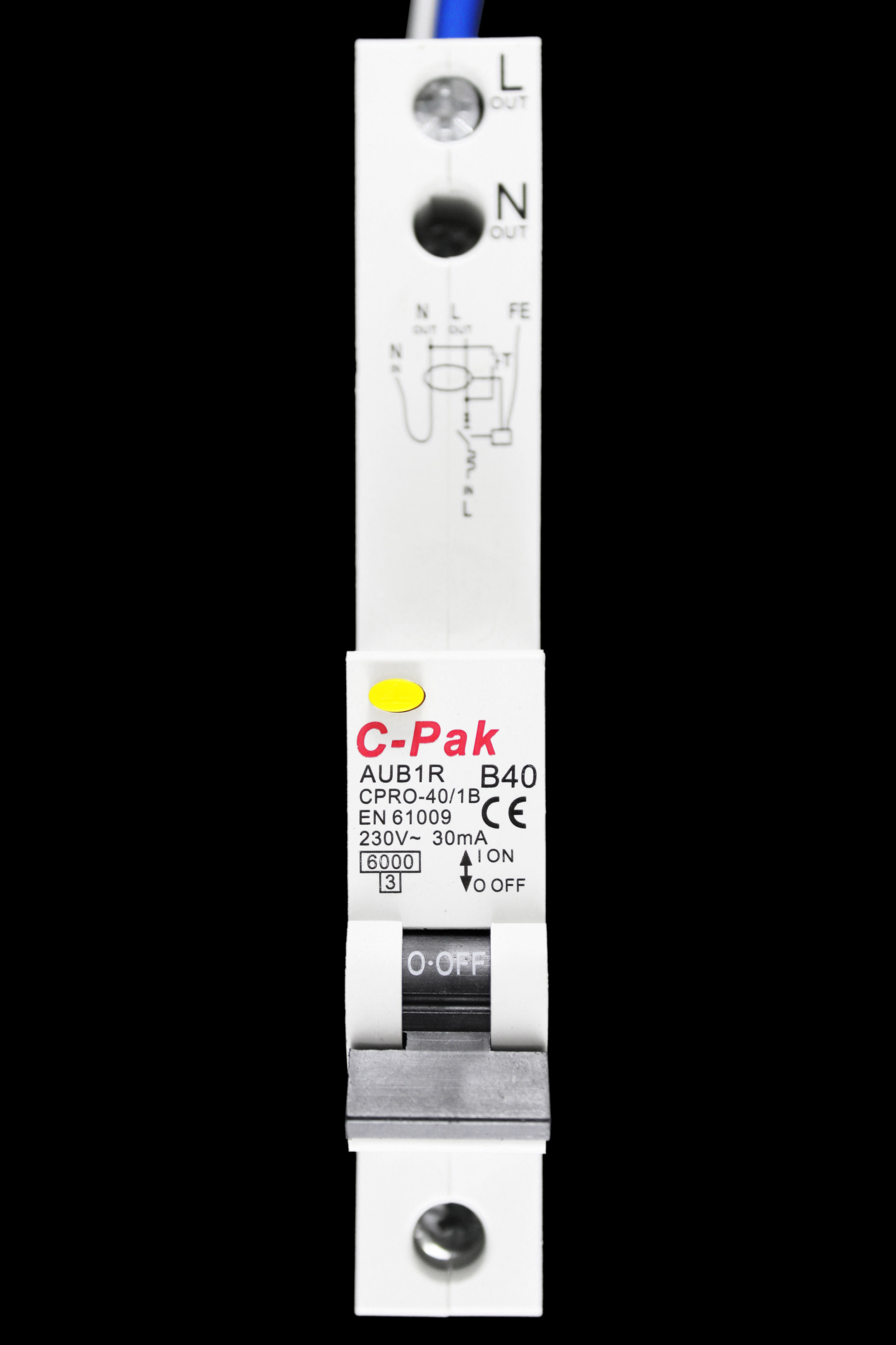 C-PAK 40 AMP CURVE B 6kA 30mA RCBO TYPE AC AUB1R CPRO-40/1B CPRO-1B40