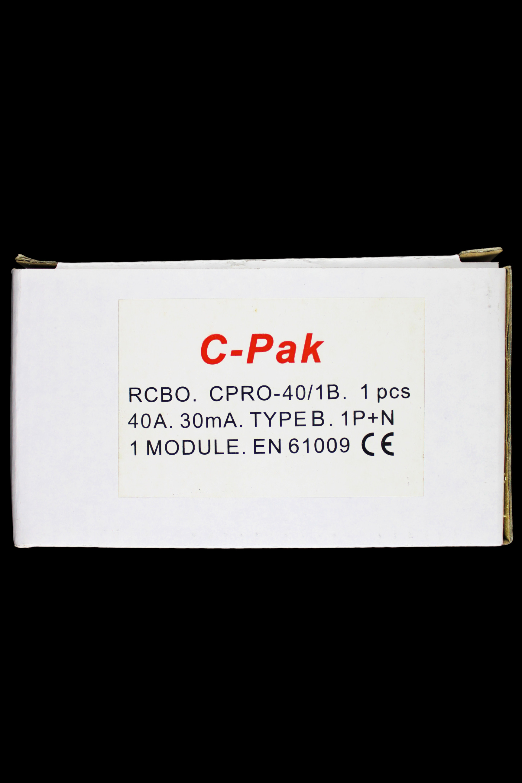 C-PAK 40 AMP CURVE B 6kA 30mA RCBO TYPE AC AUB1R CPRO-40/1B CPRO-1B40