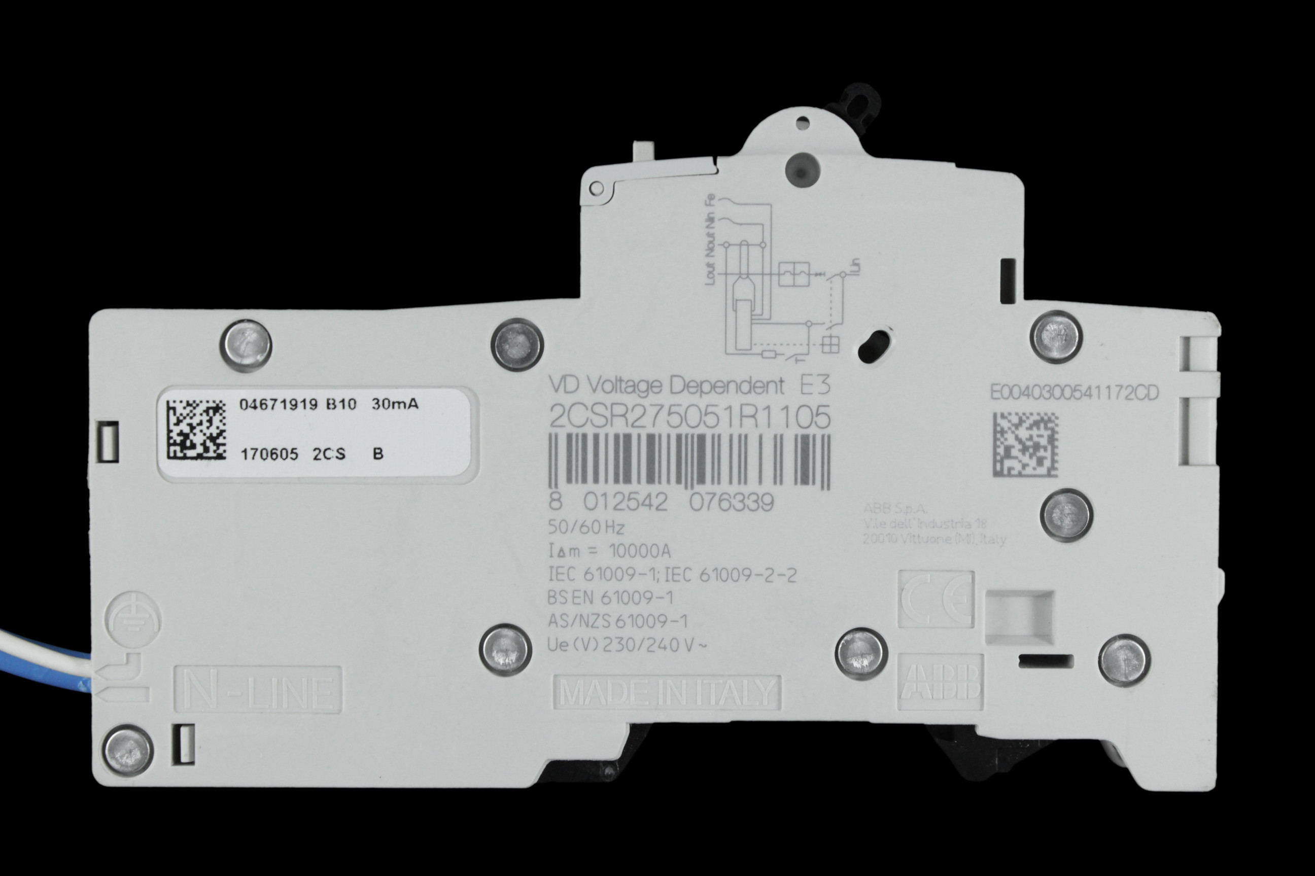 ABB 10 AMP CURVE B 10kA 30mA RCBO TYPE AC DSE201 M 2CSR275051R1105