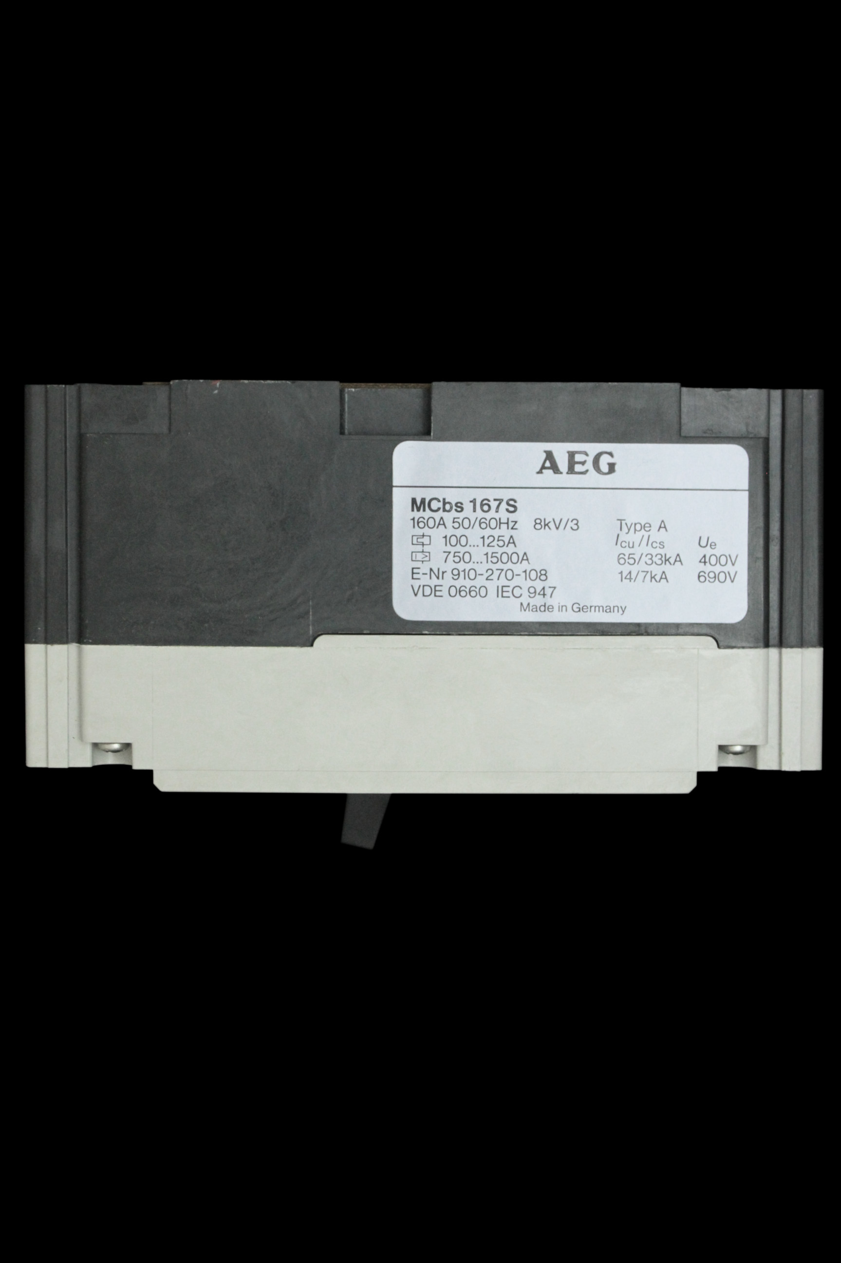 AEG 125 AMP 65kA TRIPLE POLE MCCB MC167S