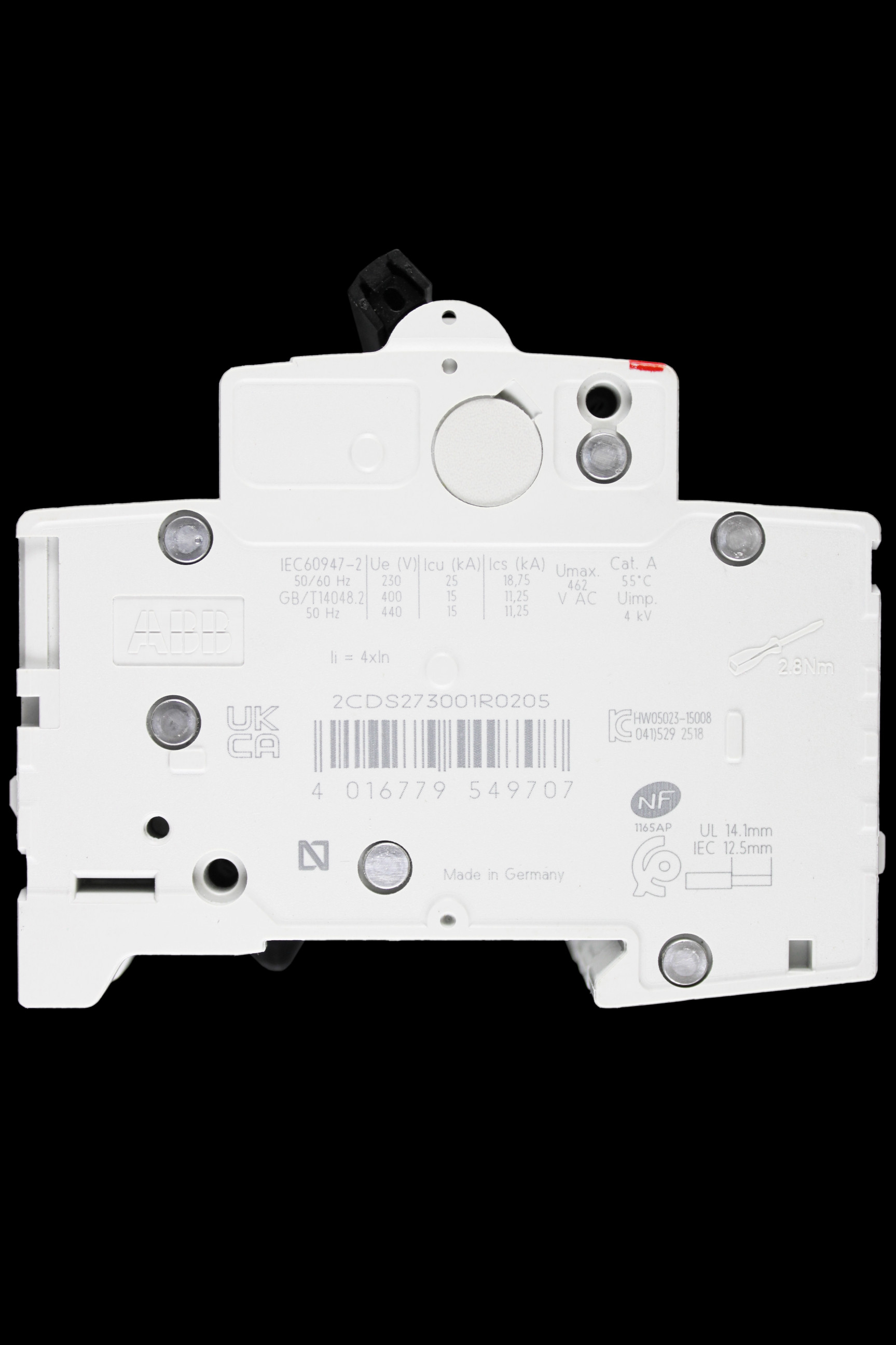 ABB 20 AMP CURVE B 10kA TRIPLE POLE MCB CIRCUIT BREAKER S203M 2CDS273001R0205