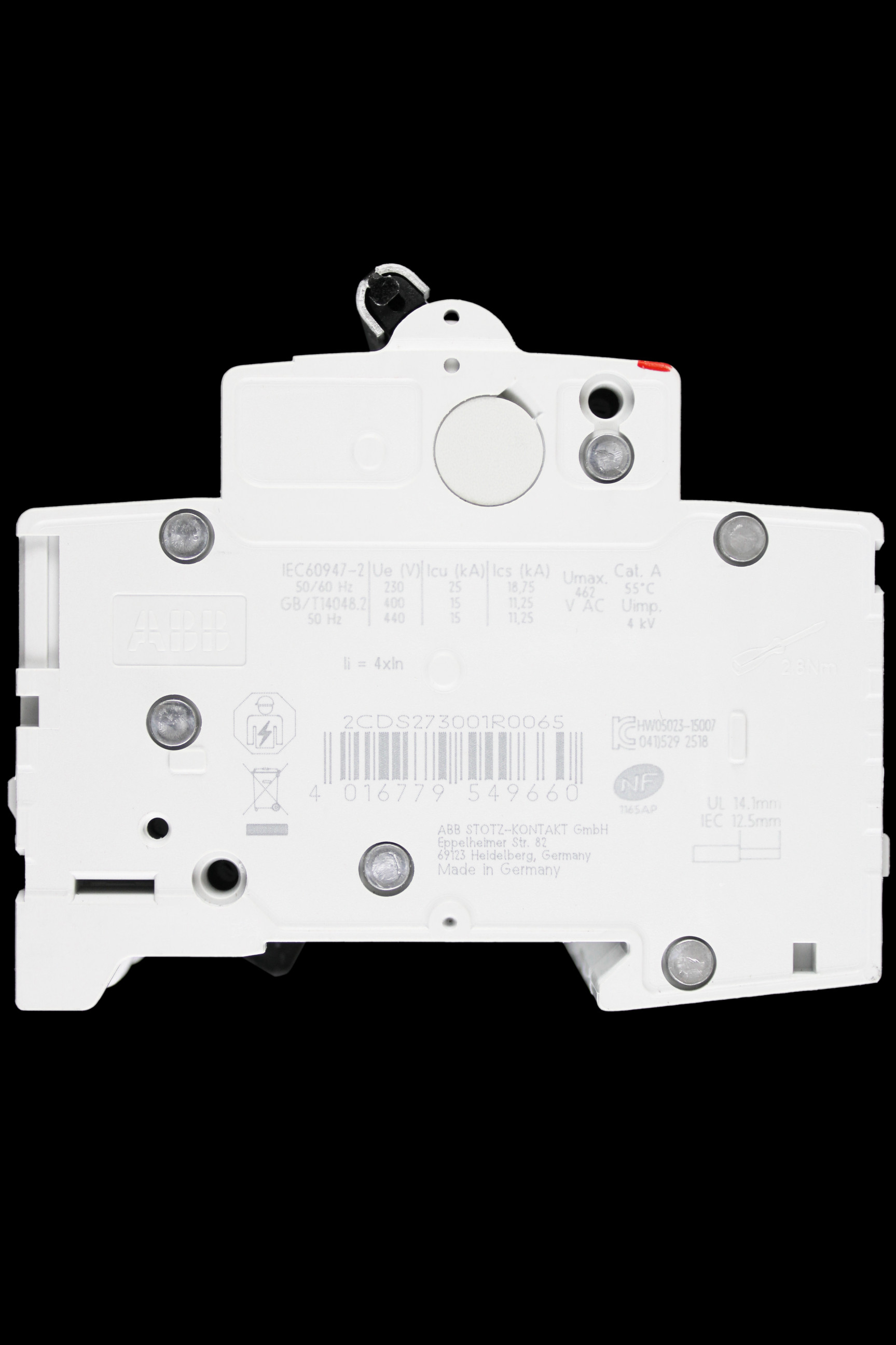 ABB 6 AMP CURVE B 10kA TRIPLE POLE MCB CIRCUIT BREAKER S203M 2CDS273001R0065