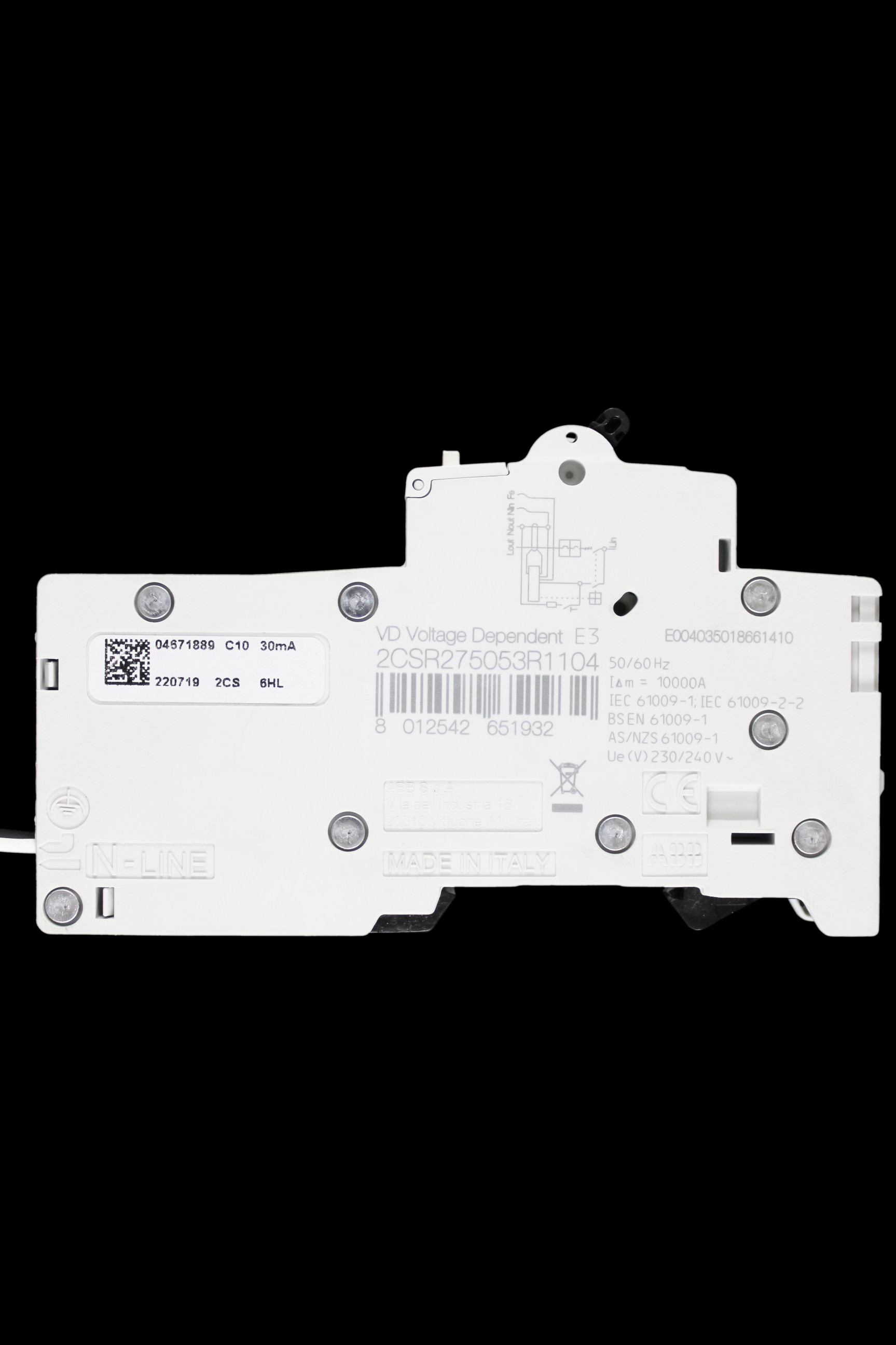 ABB 10 AMP CURVE C 10kA 30mA RCBO TYPE AC DSE201 M 2CSR275053R1104