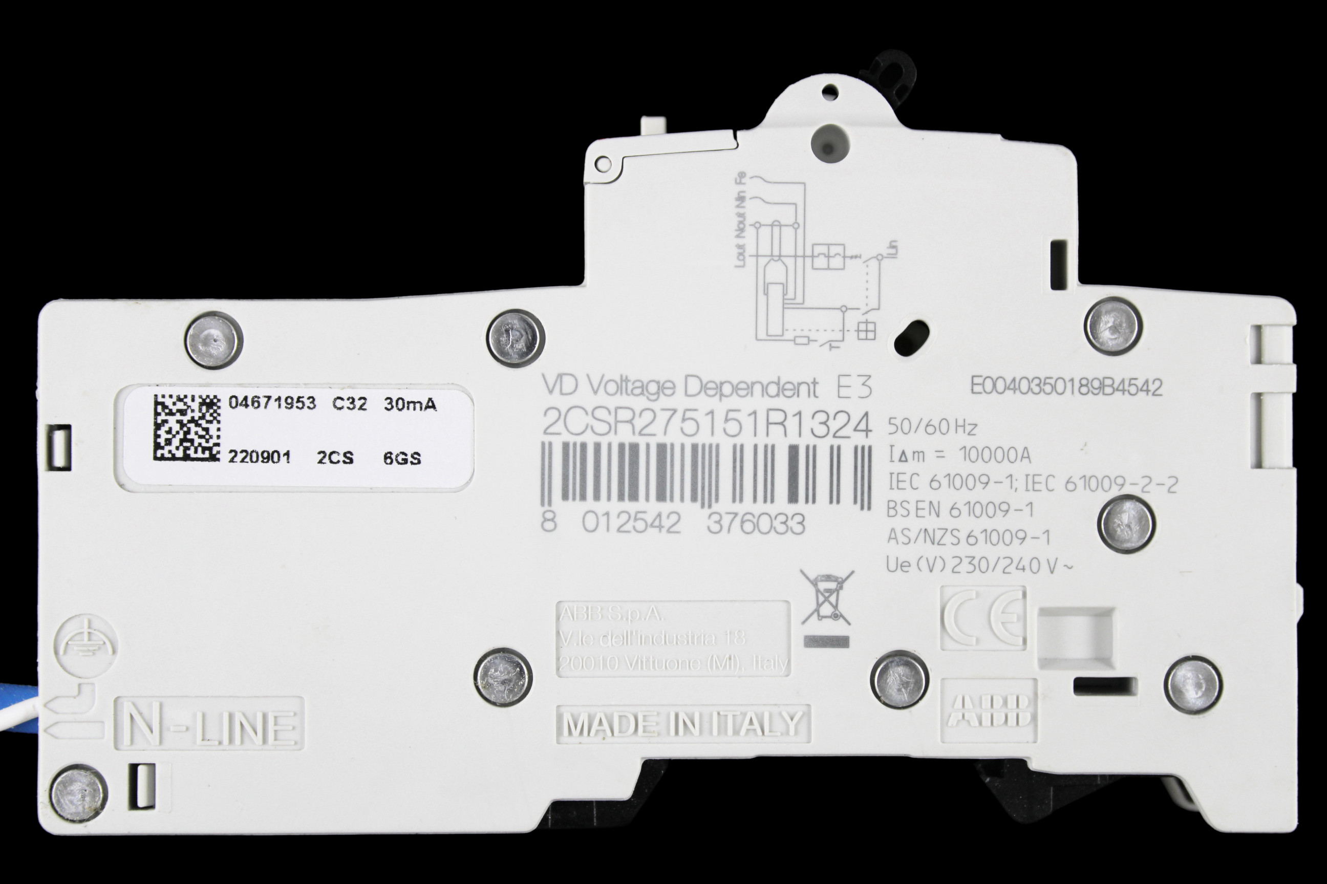ABB 32 AMP CURVE C 10kA 30mA RCBO TYPE A DSE201 M 2CSR275151R1324