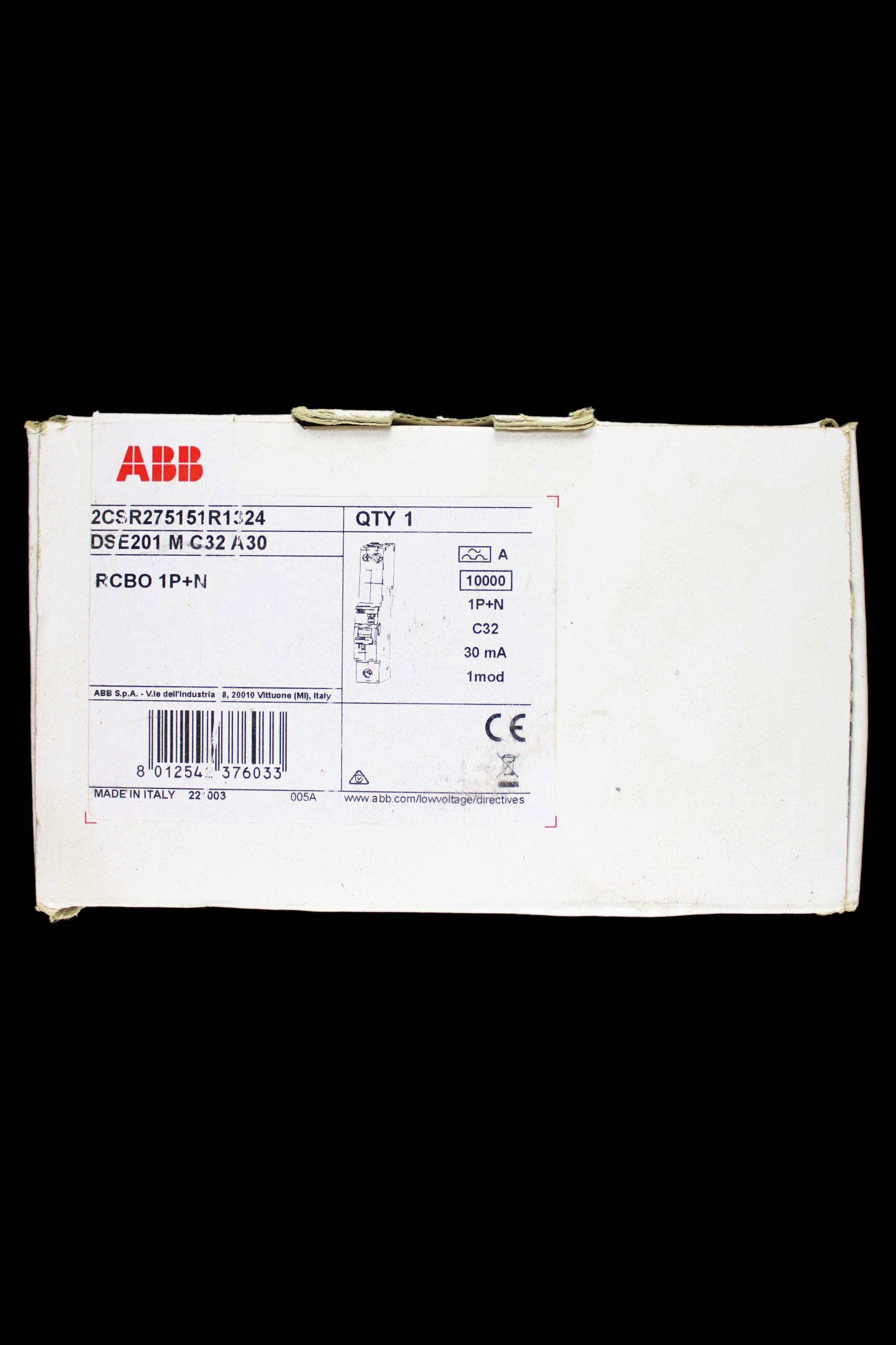 ABB 32 AMP CURVE C 10kA 30mA RCBO TYPE A DSE201 M 2CSR275151R1324