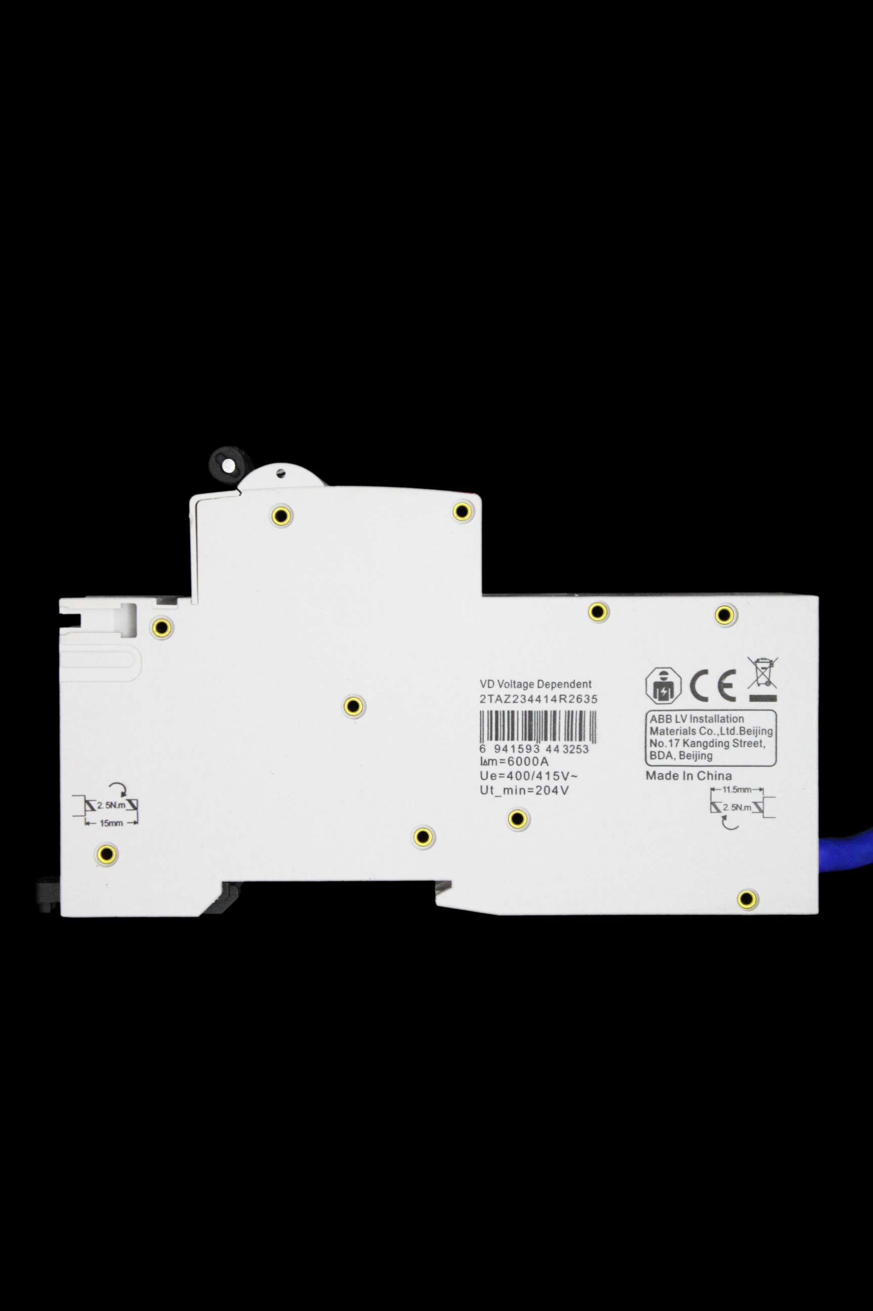 ABB 63 AMP CURVE B 10kA 30mA TRIPLE POLE RCBO TYPE A DSE203N M 2TAZ234414R2635
