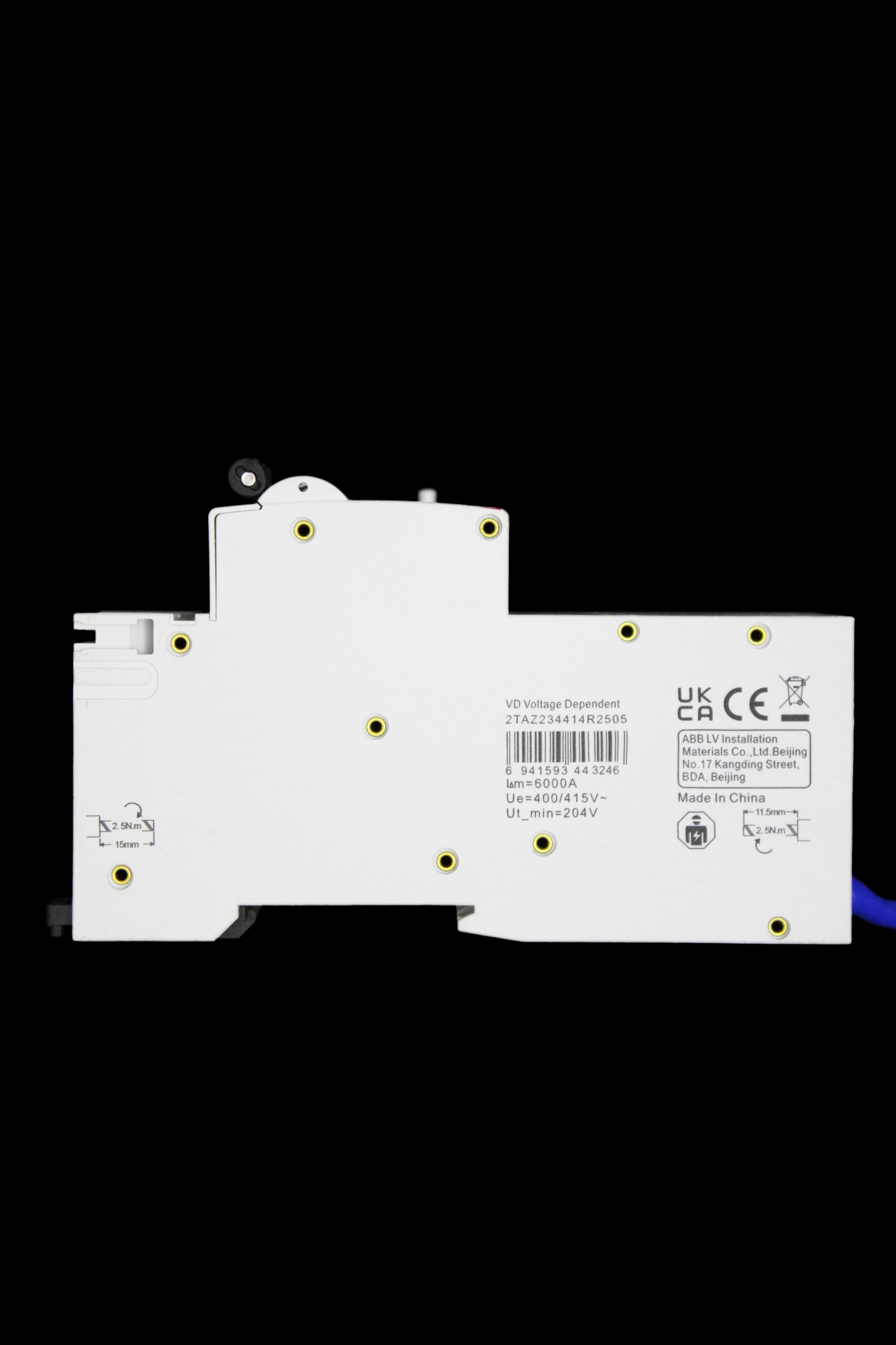 ABB 50 AMP CURVE B 10kA 30mA TRIPLE POLE RCBO TYPE A DSE203N M 2TAZ234414R2505