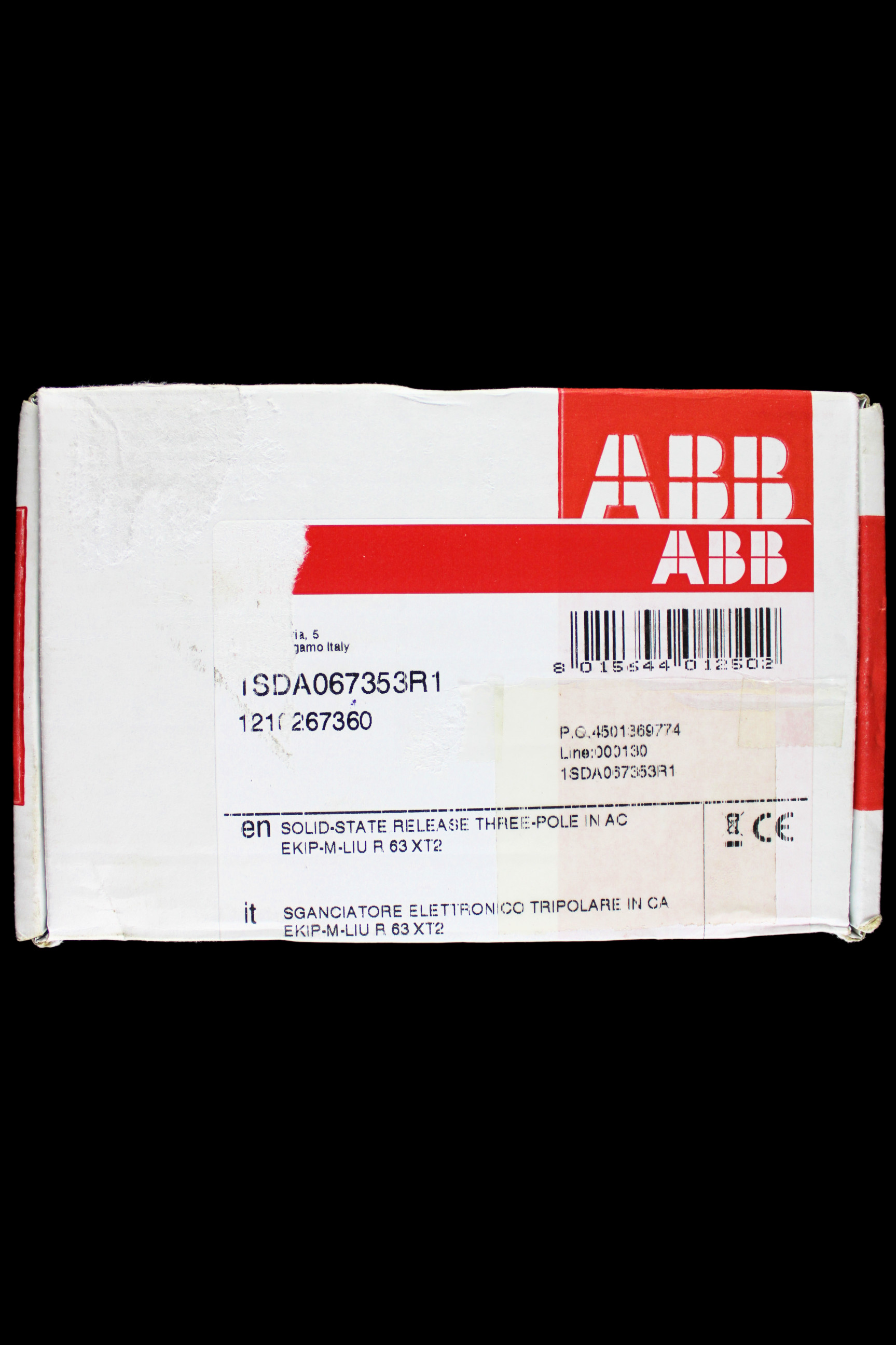 ABB 63 AMP TRIPLE POLE TRIP UNIT EKIP M DIP LIU XT2 1SDA067353R1