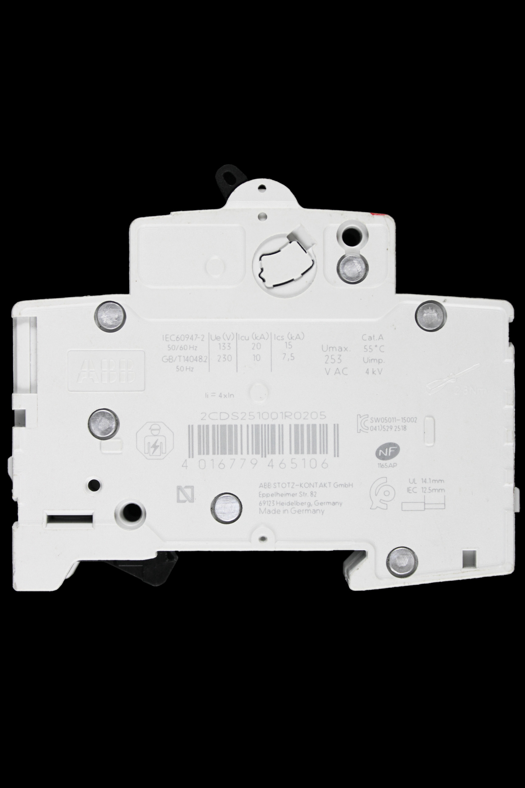 ABB 20 AMP CURVE B 6kA MCB CIRCUIT BREAKER 2CDS251001R0205 S201
