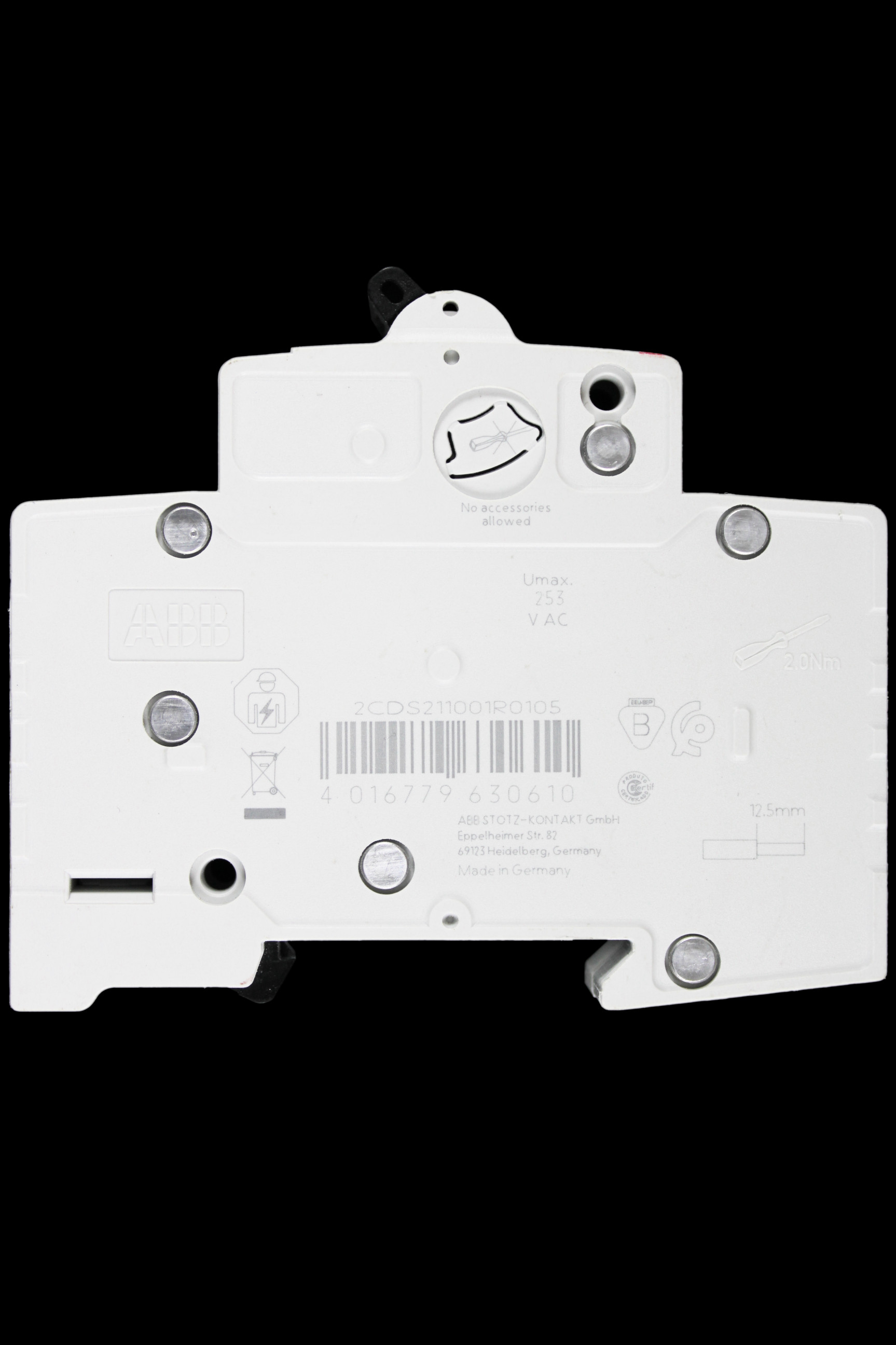 ABB 10 AMP CURVE B 6kA MCB CIRCUIT BREAKER 2CDS211001R0105 SH201