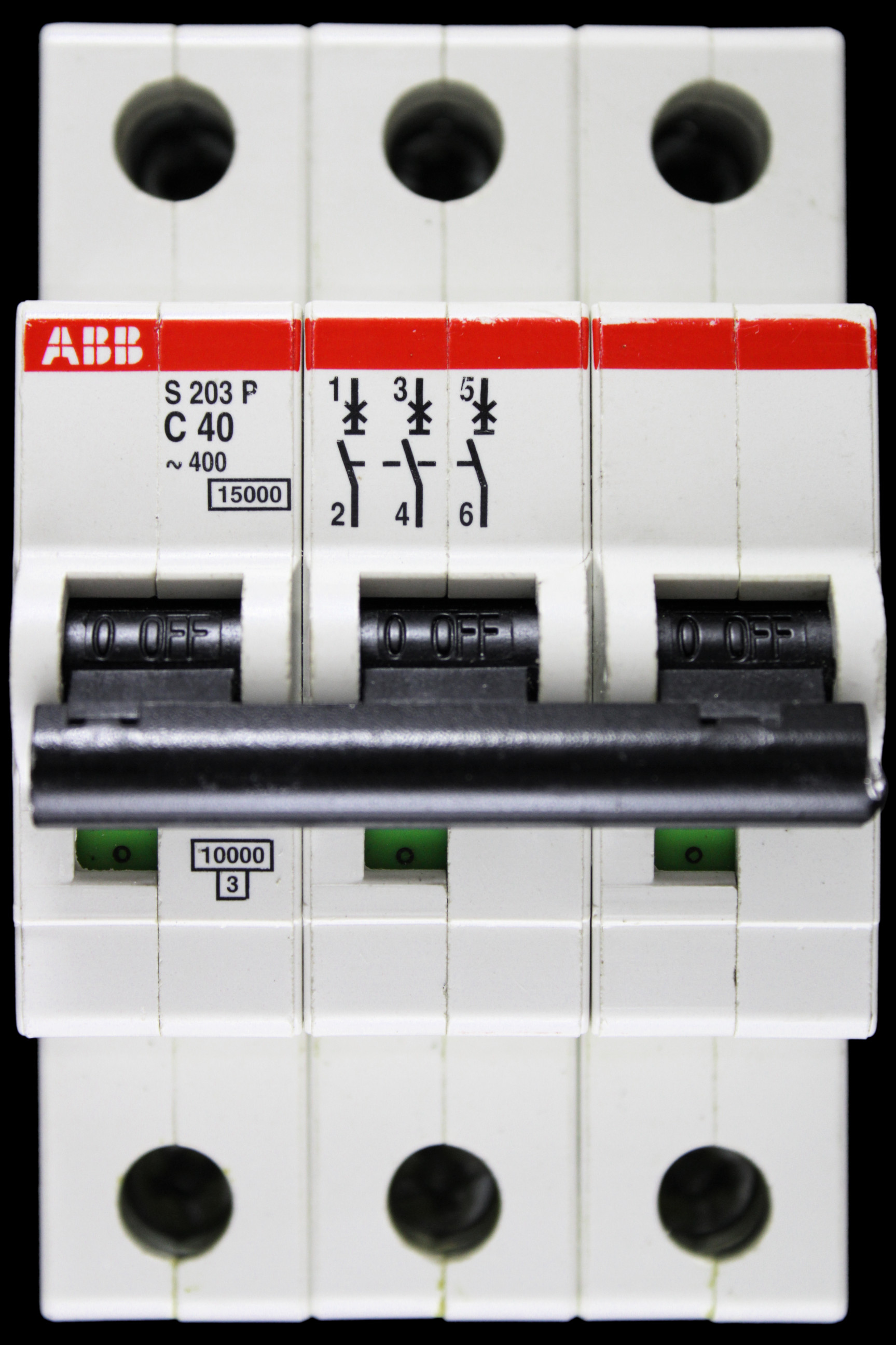 ABB 40 AMP CURVE C 15kA TRIPLE POLE MCB CIRCUIT BREAKER 2CDS283001R0404 S230P