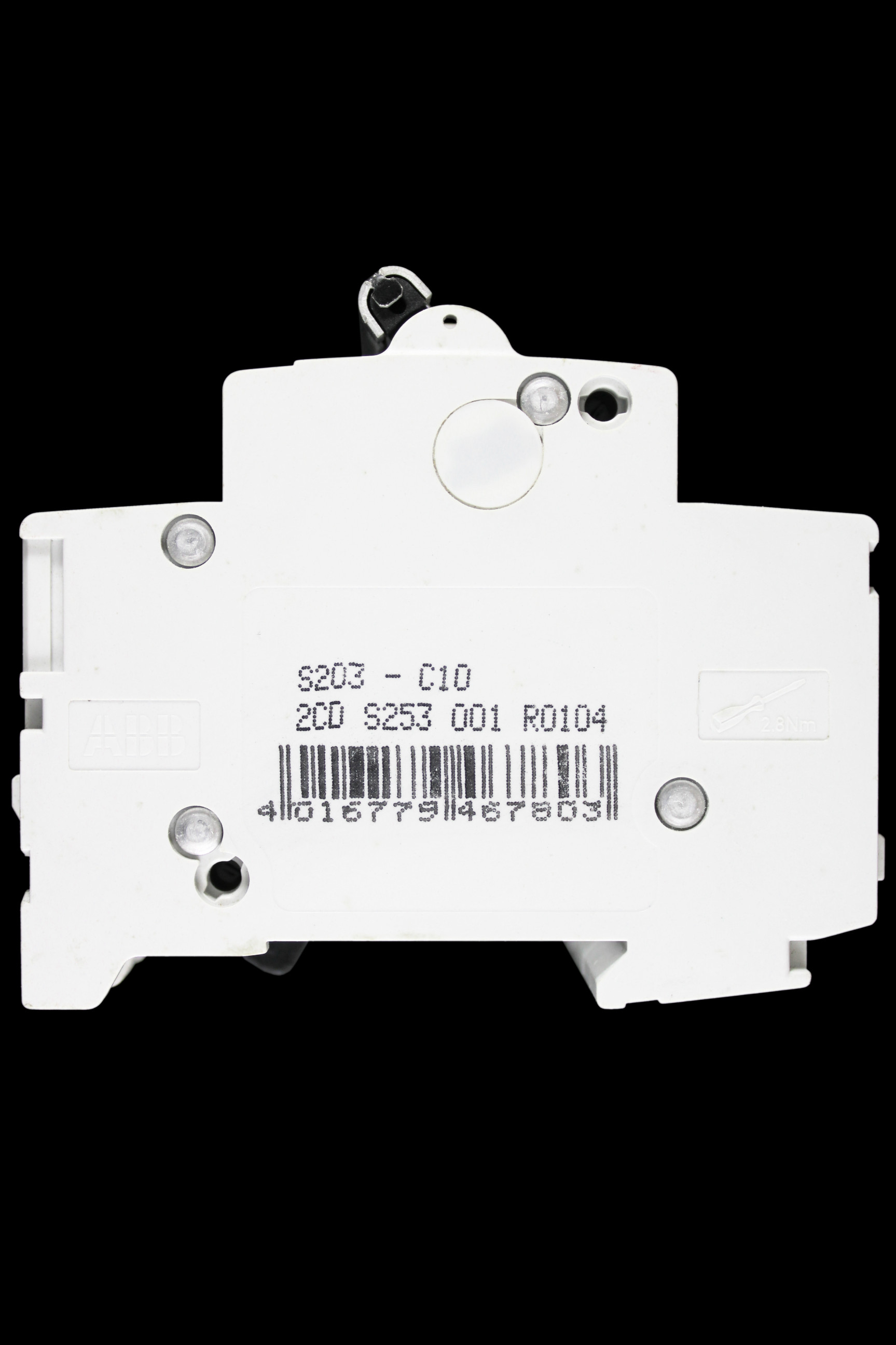 ABB 10 AMP CURVE C 6kA TRIPLE POLE MCB CIRCUIT BREAKER 2CDS253001R0104 S203