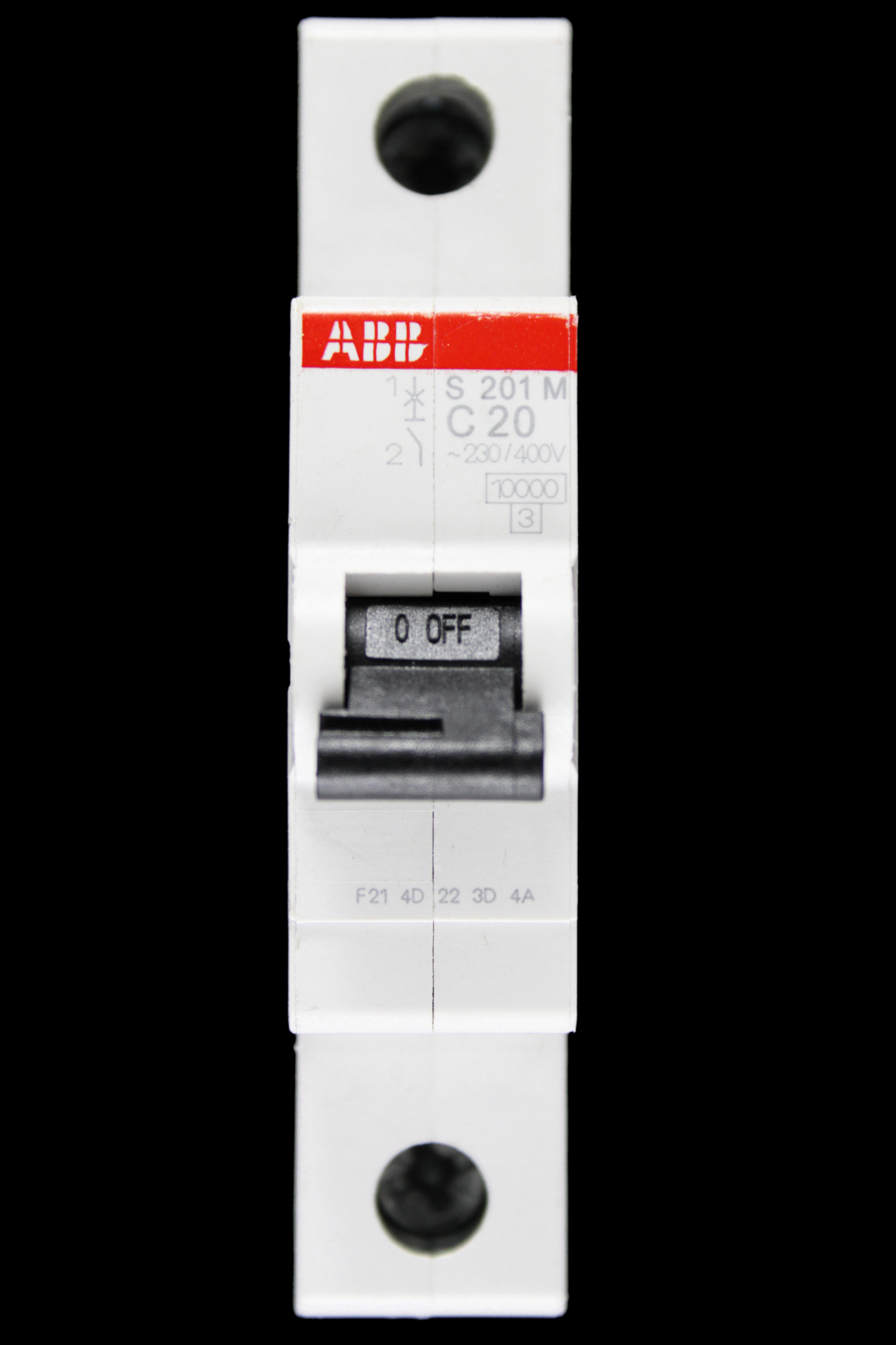 ABB 20 AMP CURVE C 10kA MCB CIRCUIT BREAKER 2CDS271001R0204 S201M
