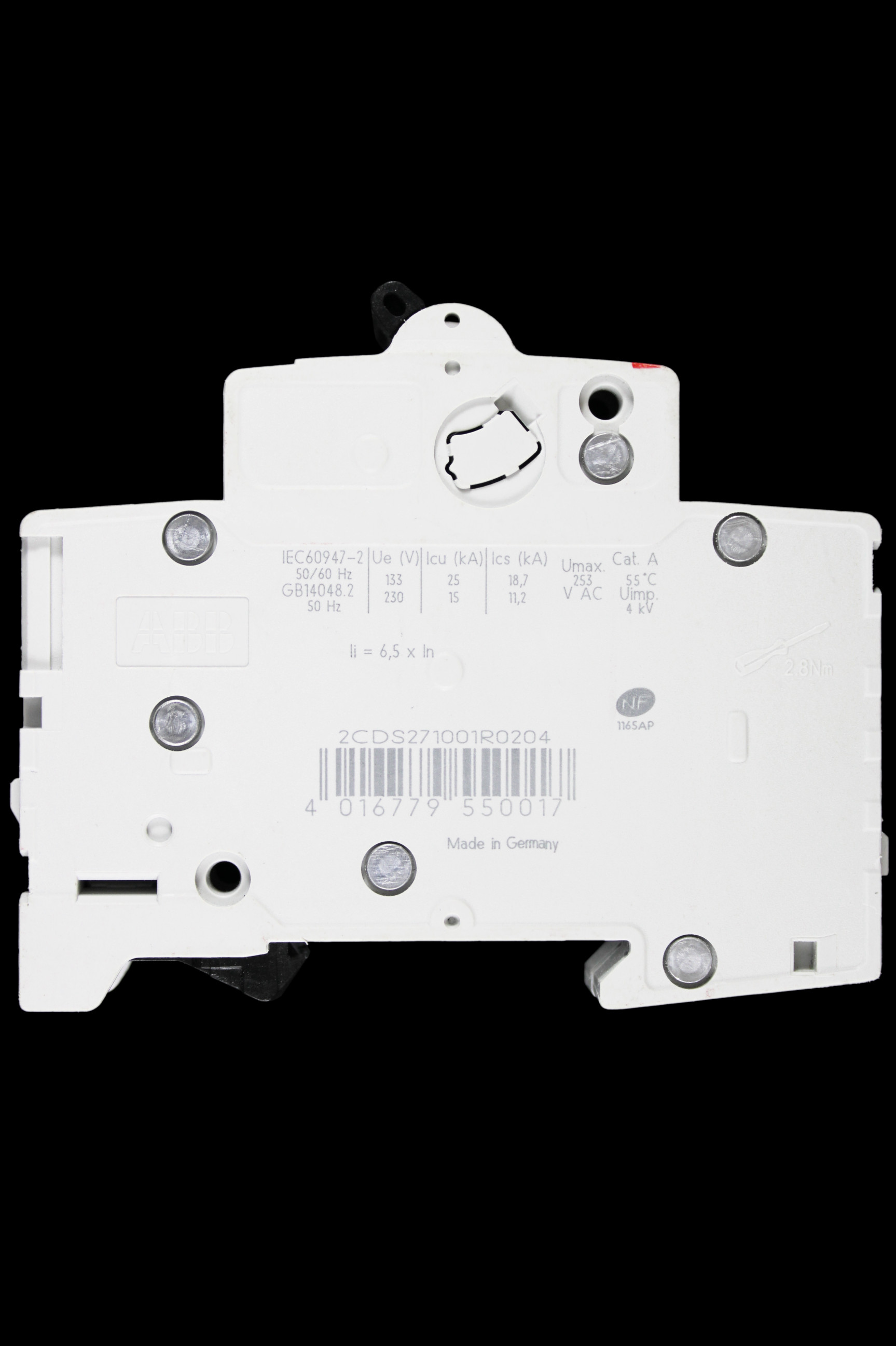 ABB 20 AMP CURVE C 10kA MCB CIRCUIT BREAKER 2CDS271001R0204 S201M
