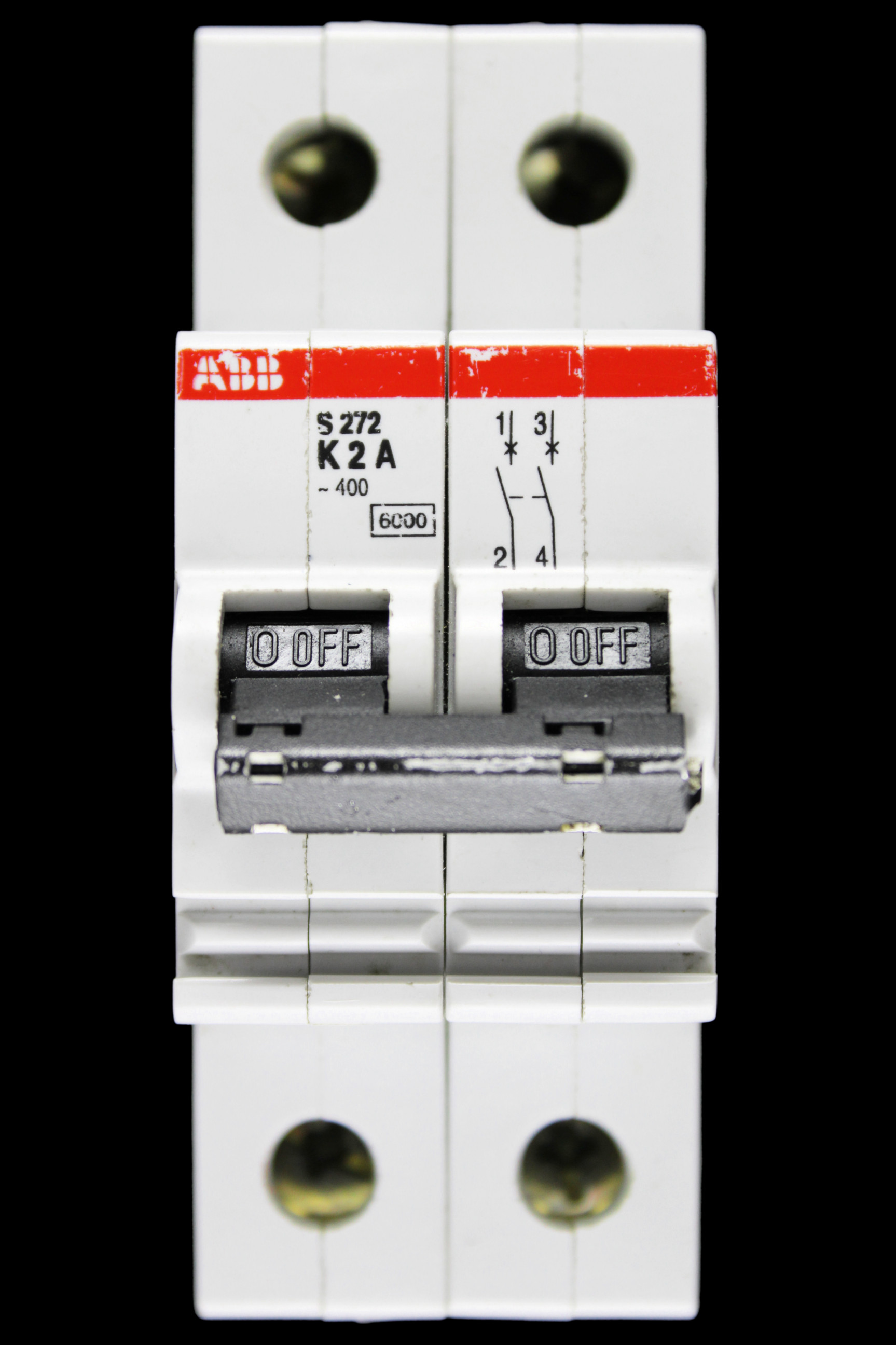 ABB 2 AMP CURVE K 6kA DOUBLE POLE MCB CIRCUIT BREKAER S272