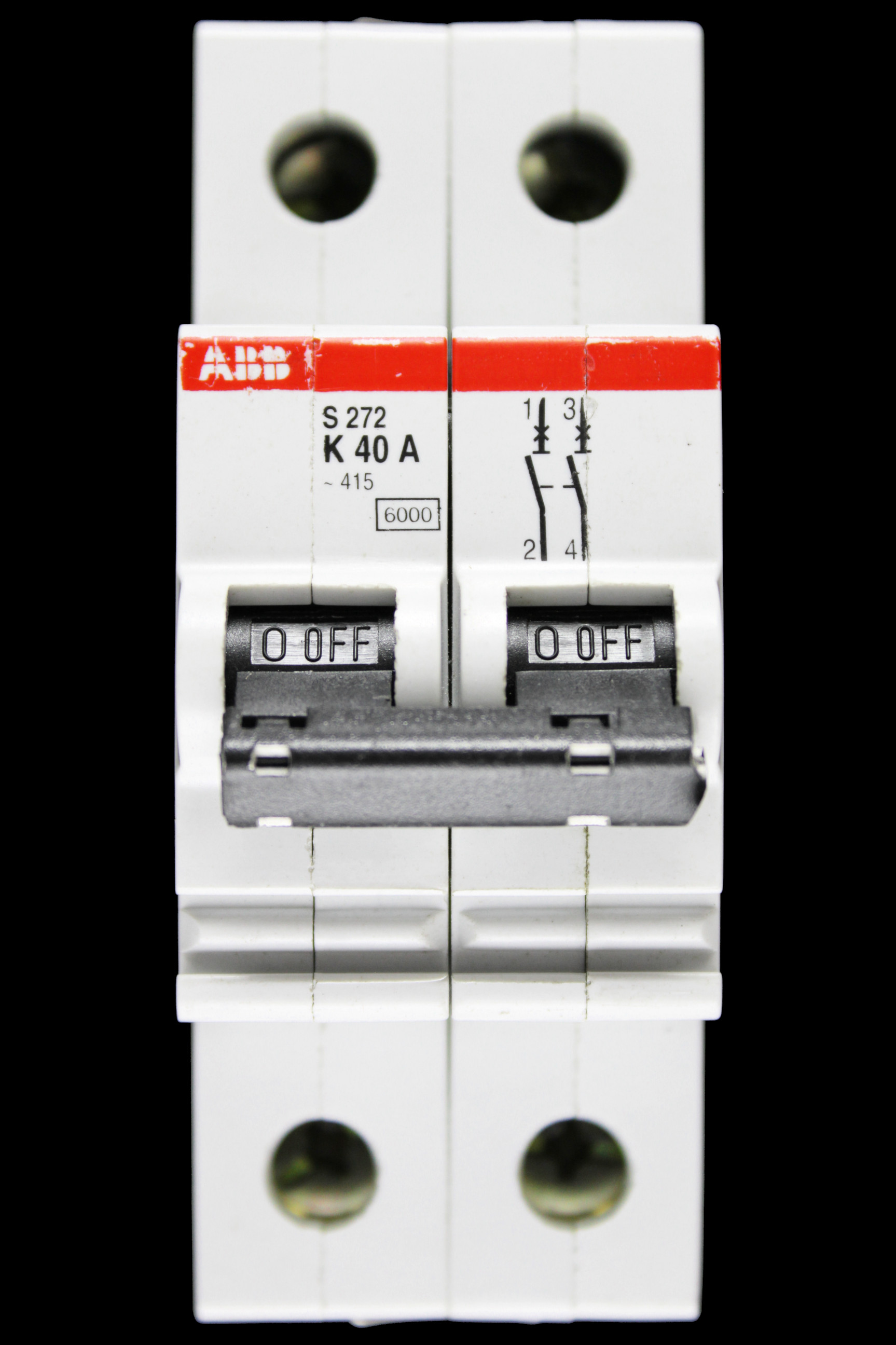 ABB 40 AMP CURVE K 6kA DOUBLE POLE MCB CIRCUIT BREKAER S272