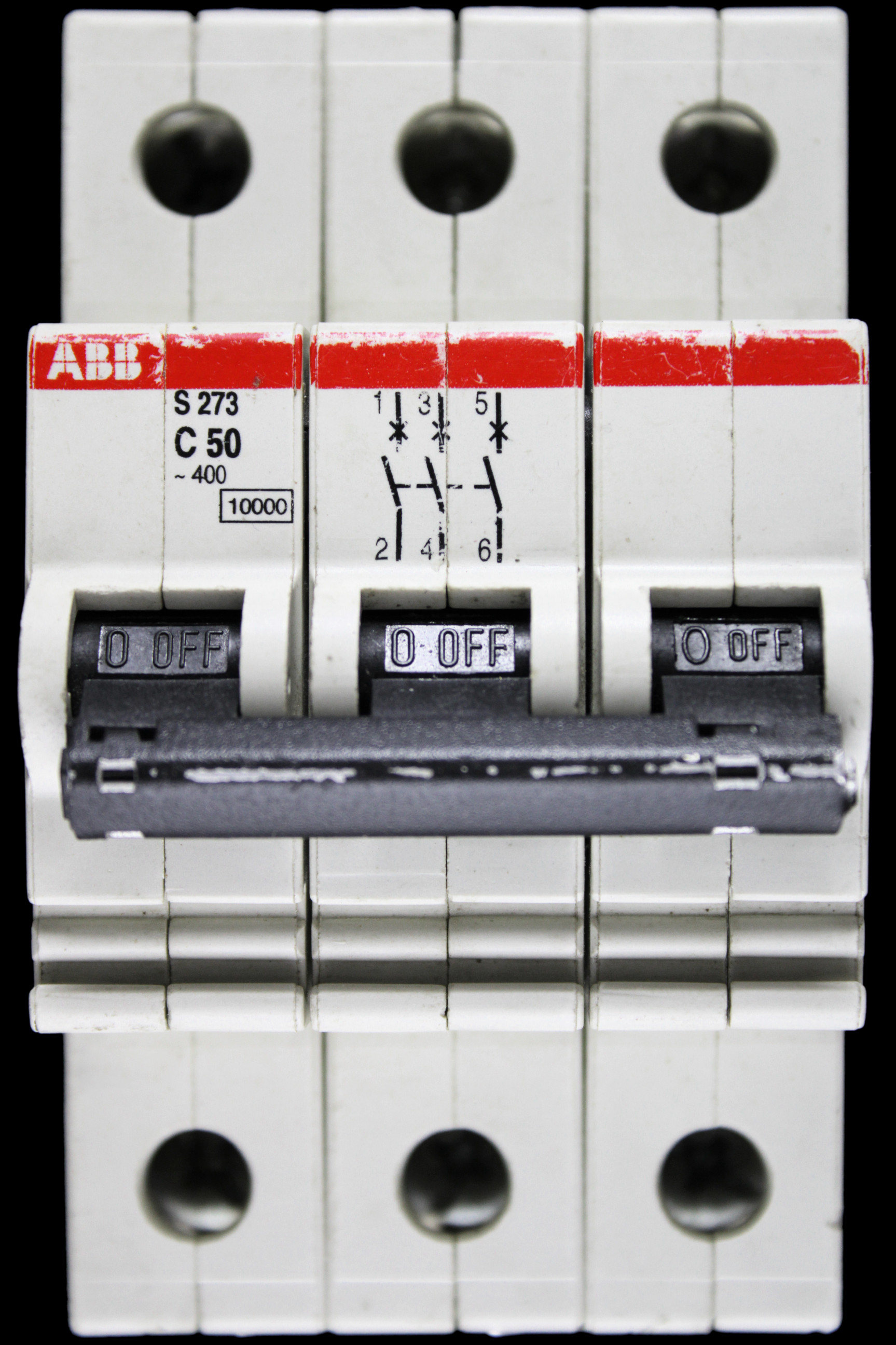ABB 50 AMP CURVE C 10kA TRIPLE POLE MCB CIRCUIT BREAKER S273
