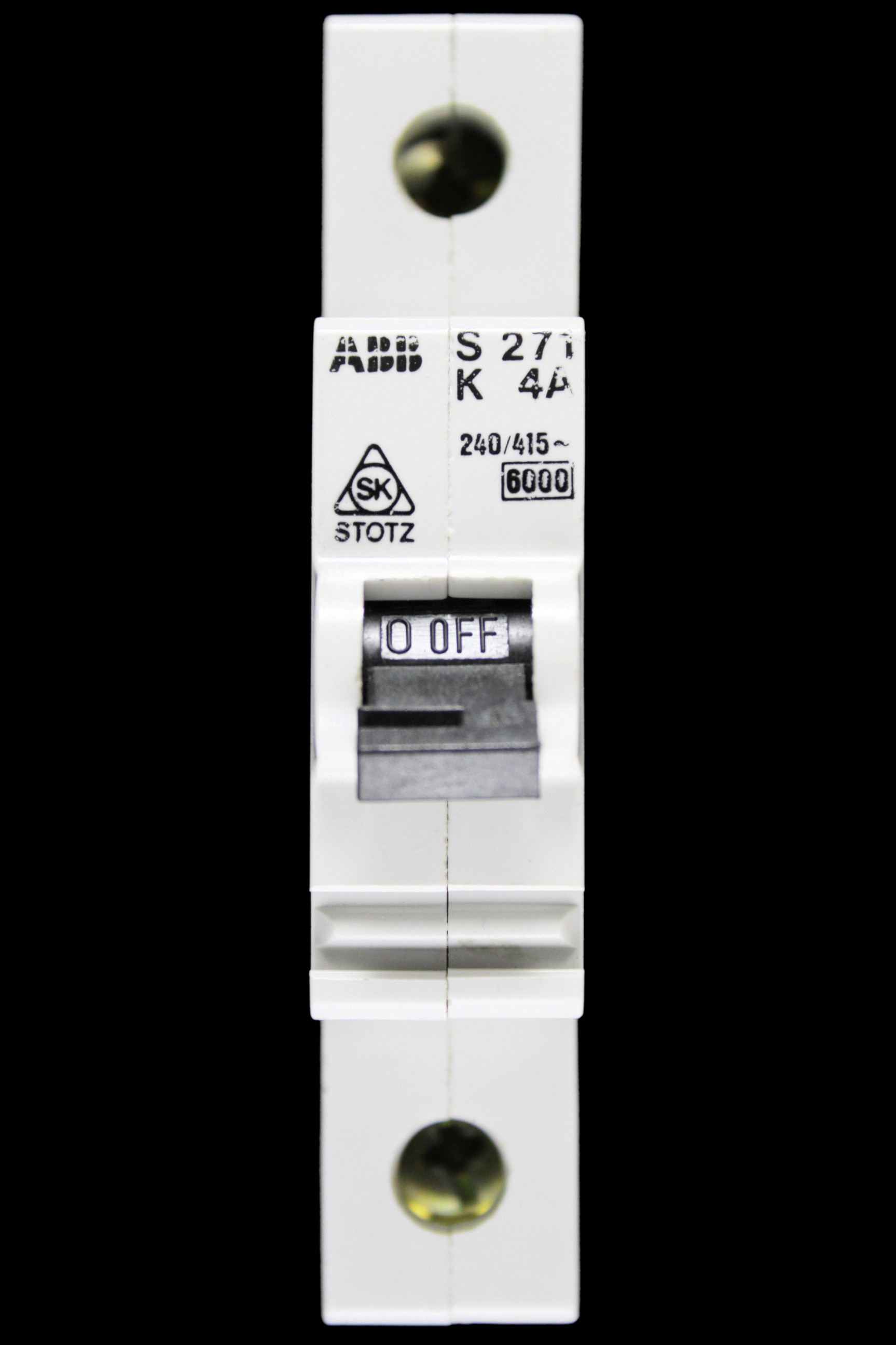 ABB 4 AMP CURVE K 6kA MCB CIRCUIT BREAKER S271 STOTZ