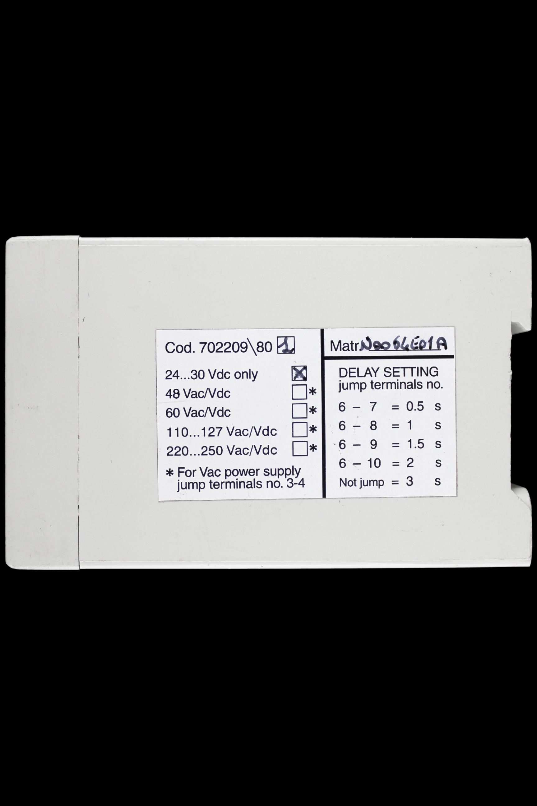 ABB ELECTRONIC TIME DELAY 24-30VDC YU DELAY SACE 702209801