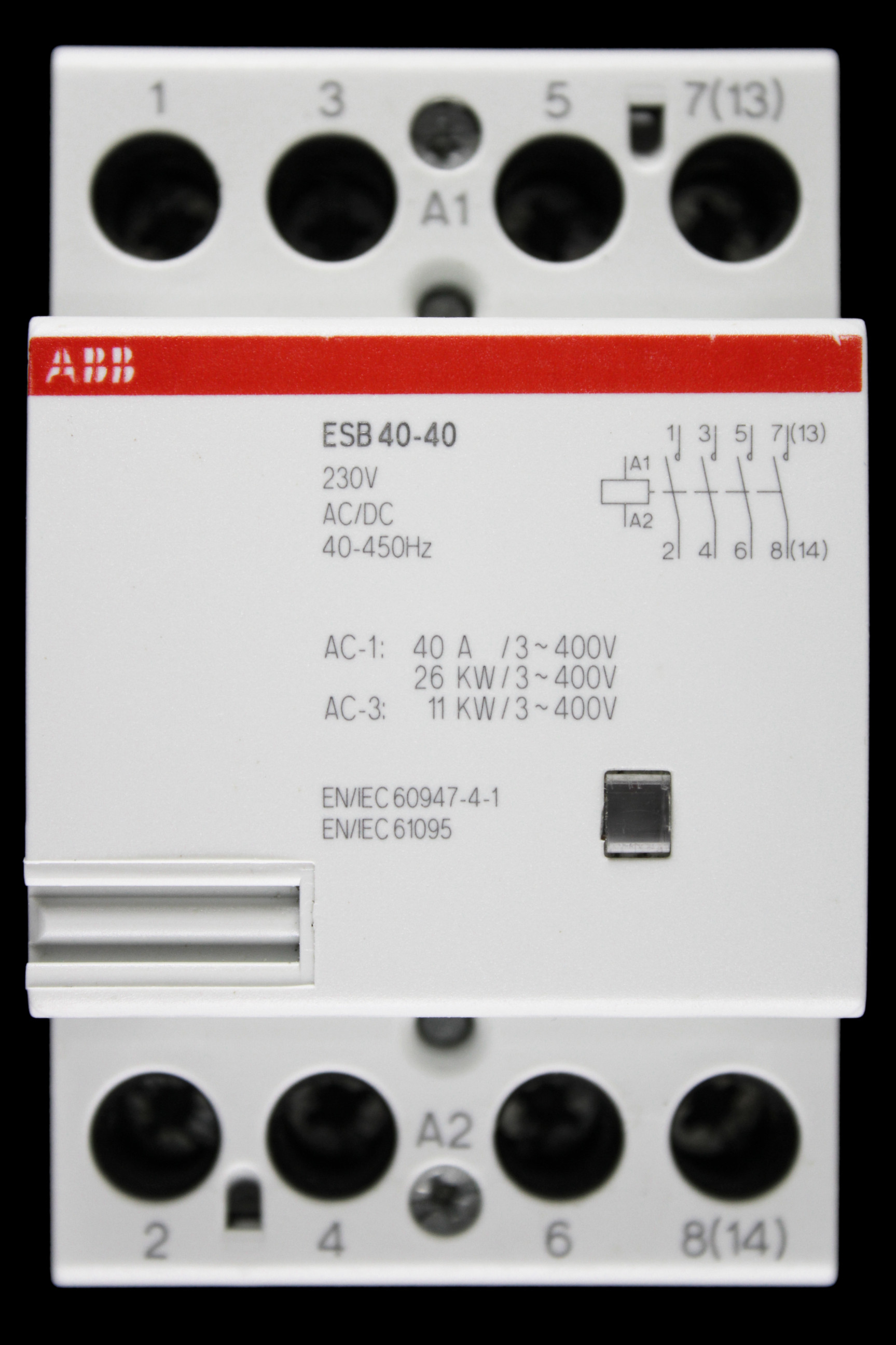 ABB 40 AMP FOUR POLE NO CONTACTOR 230V AC/DC COIL ESB 40-40