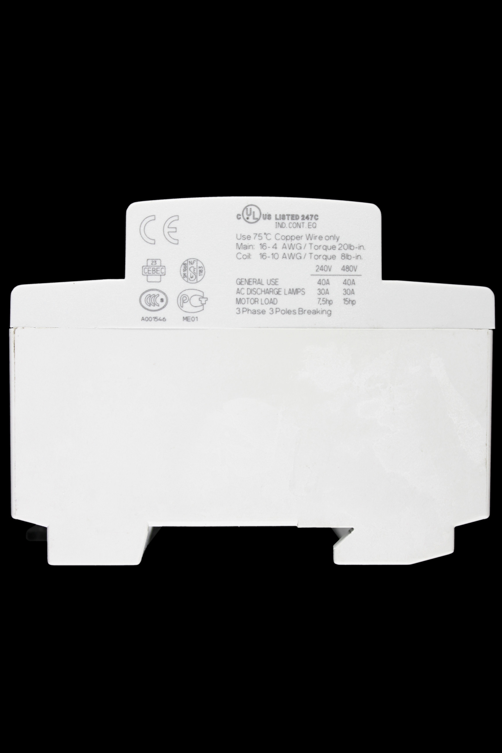 ABB 40 AMP FOUR POLE NO CONTACTOR 230V AC/DC COIL ESB 40-40