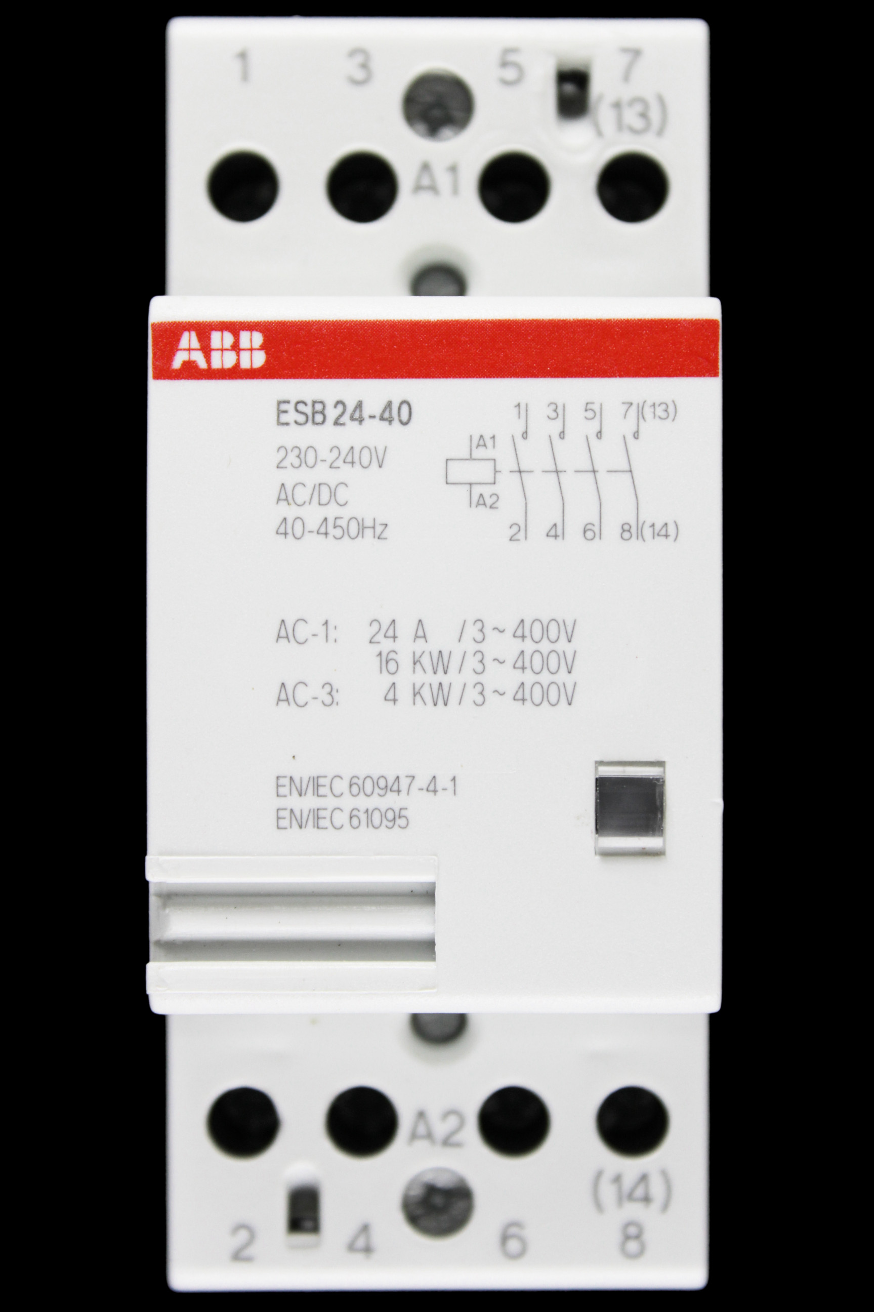 ABB 24 AMP FOUR POLE NO CONTACTOR0 230-240V AC/DC COIL ESB 24-40