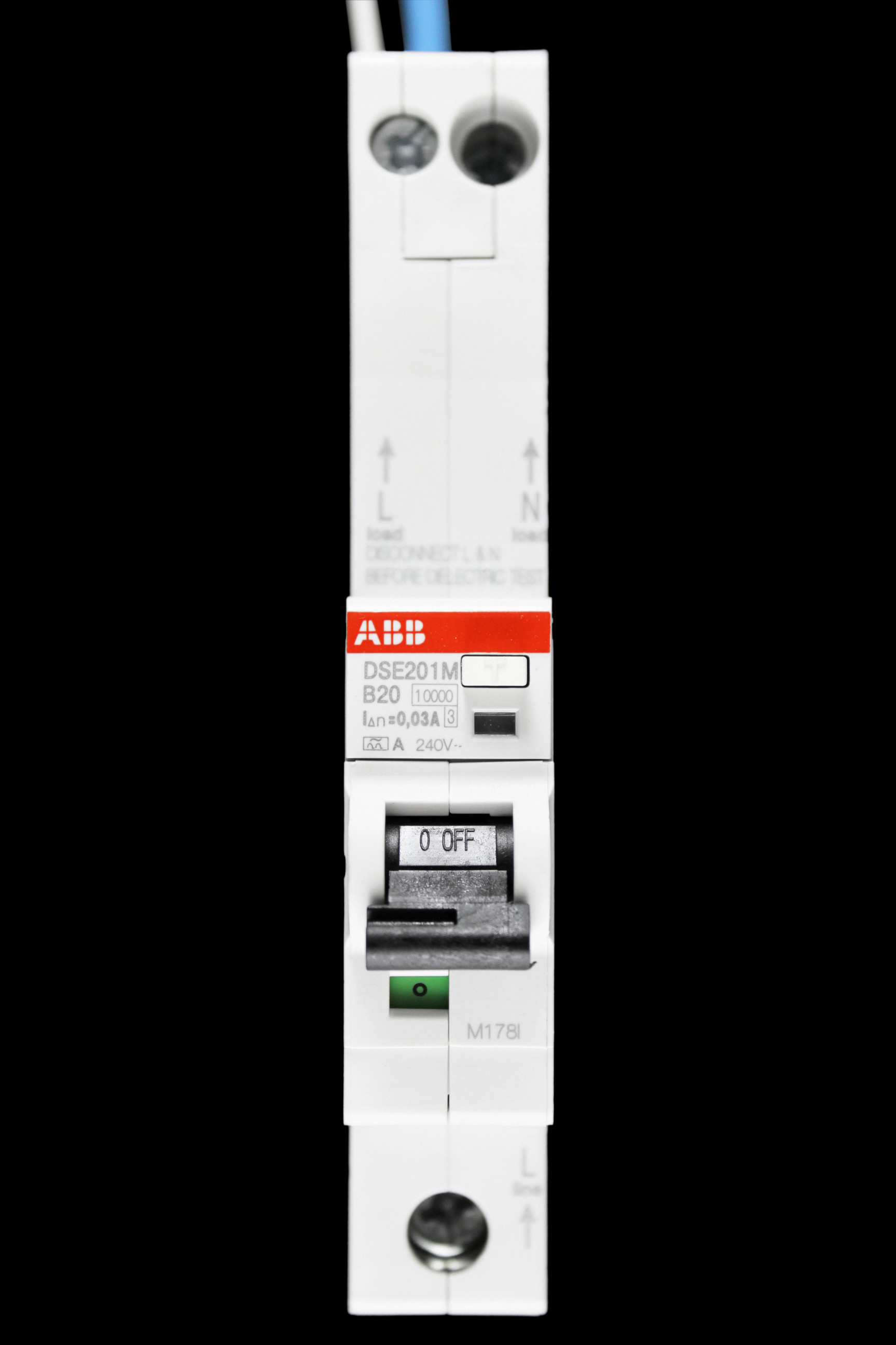 ABB 20 AMP CURVE B 10kA 30mA RCBO TYPE A DSE201 M 2CSR275151R1205