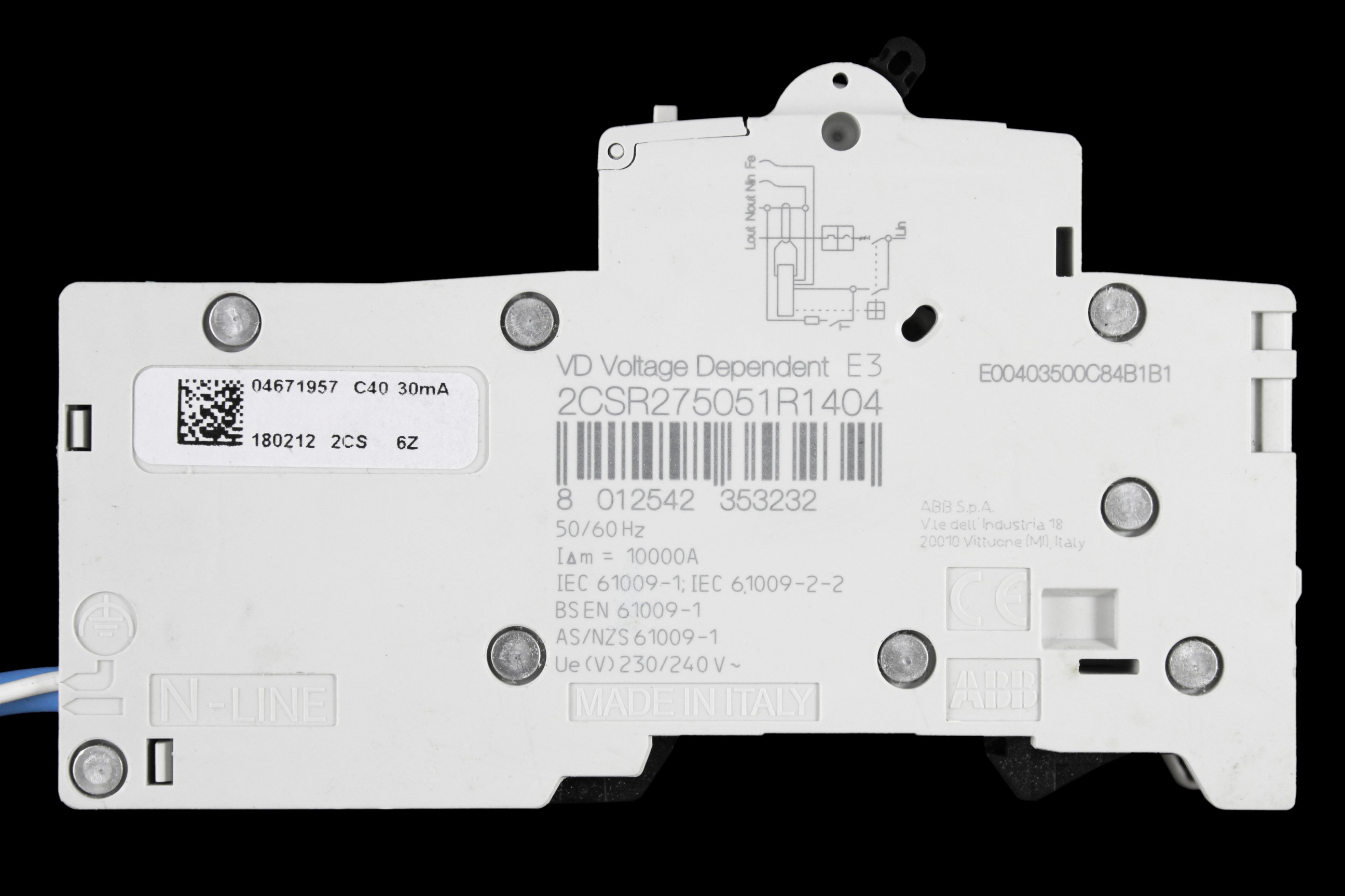 ABB 40 AMP CURVE C 10kA 30mA RCBO TYPE AC DSE201 M 2CSR275051R1404