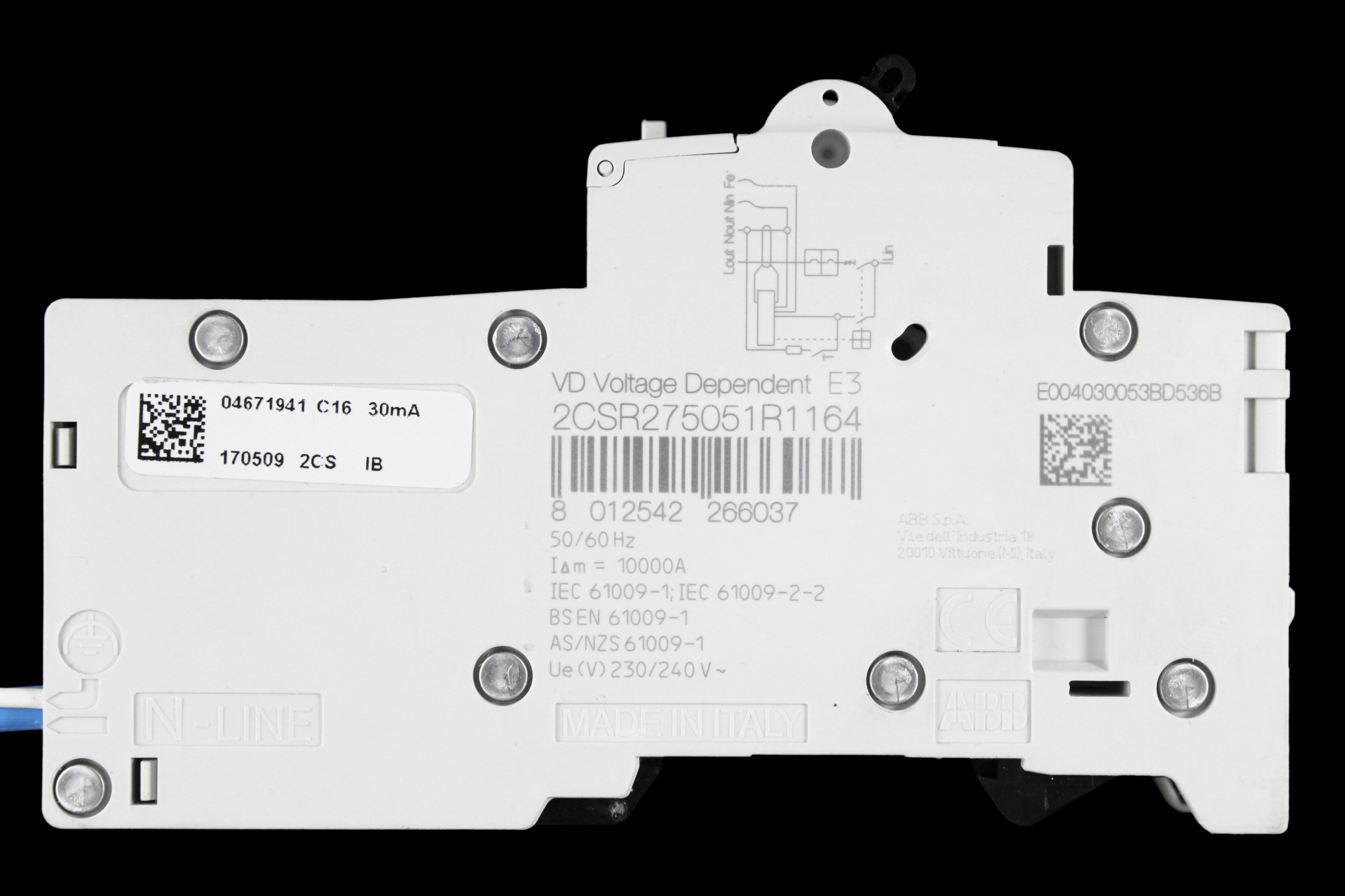 ABB 16 AMP CURVE C 10kA 30mA RCBO TYPE AC DSE201 M 2CSR275051R1164