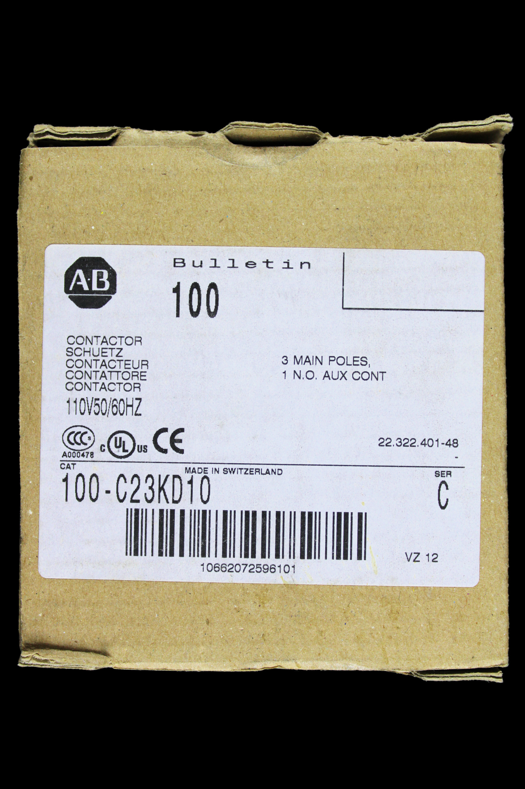 ALLEN BRADLEY 11kW TRIPLE POLE NO CONTACTOR 110V COIL 100-C23KD10
