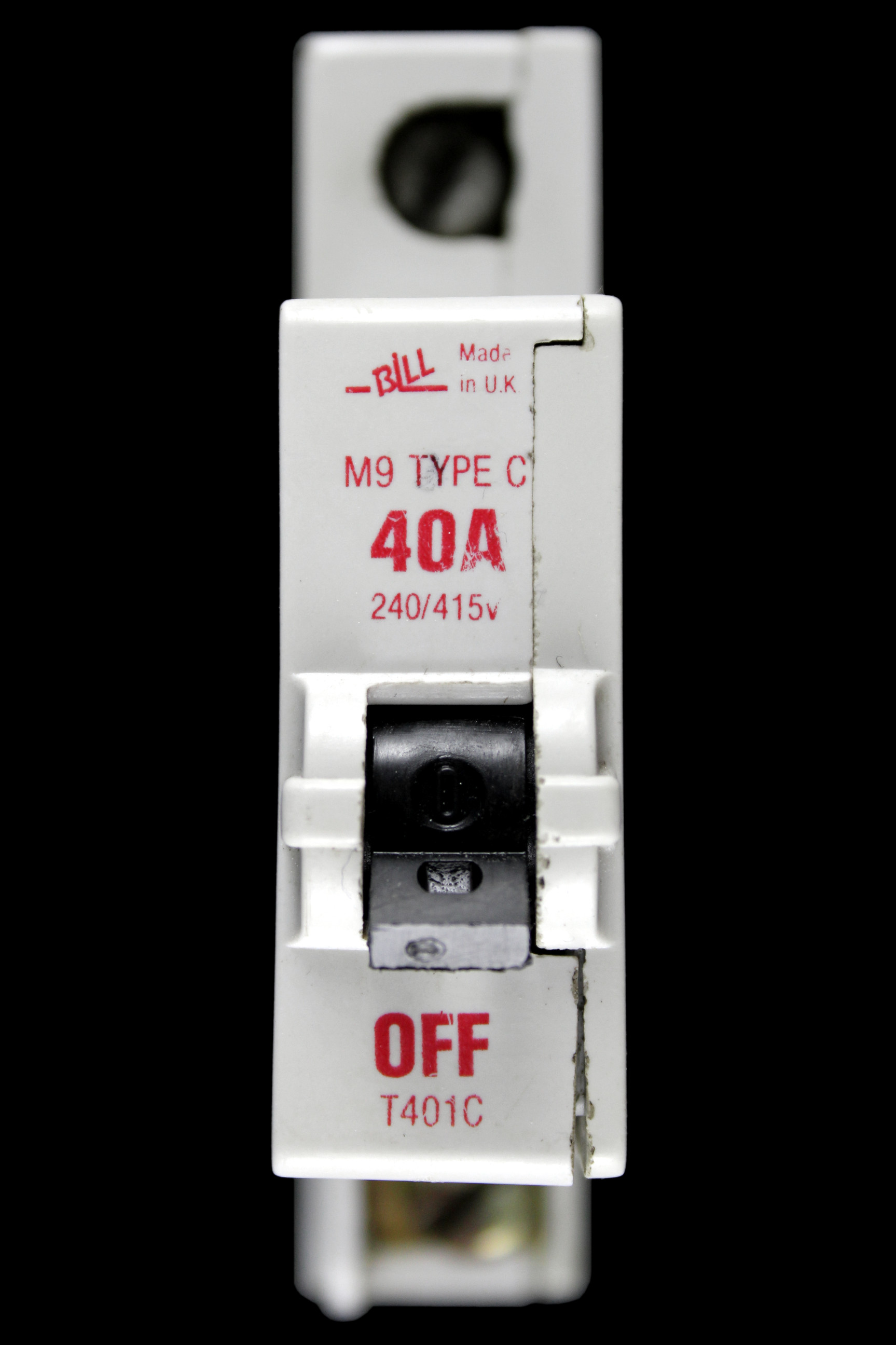 BILL 40 AMP CURVE C M9 MCB CIRCUIT BREAKER T401C RED