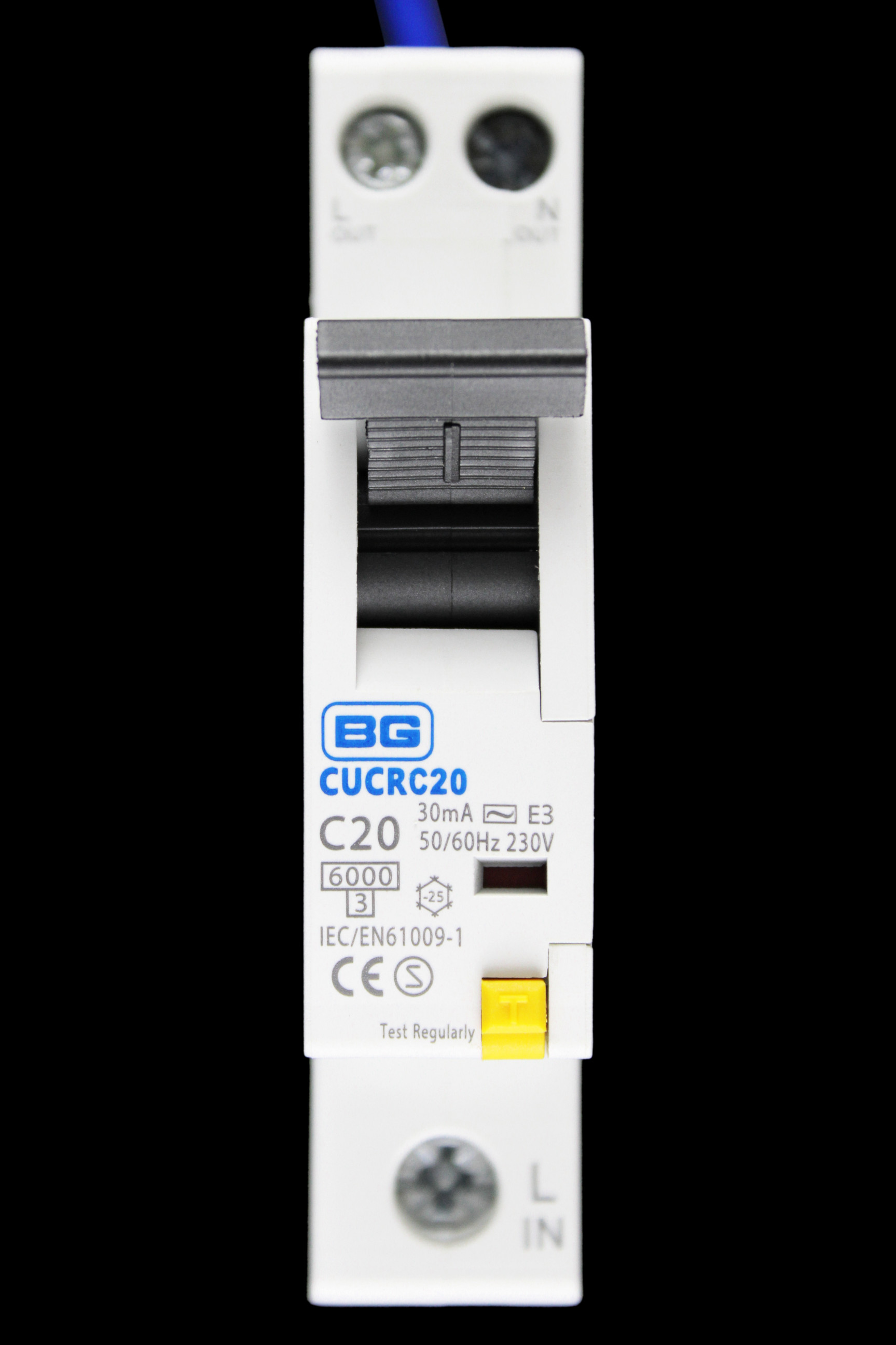 BG BRITISH GENERAL 20 AMP CURVE C 6kA 30mA RCBO TYPE AC CUCRC20