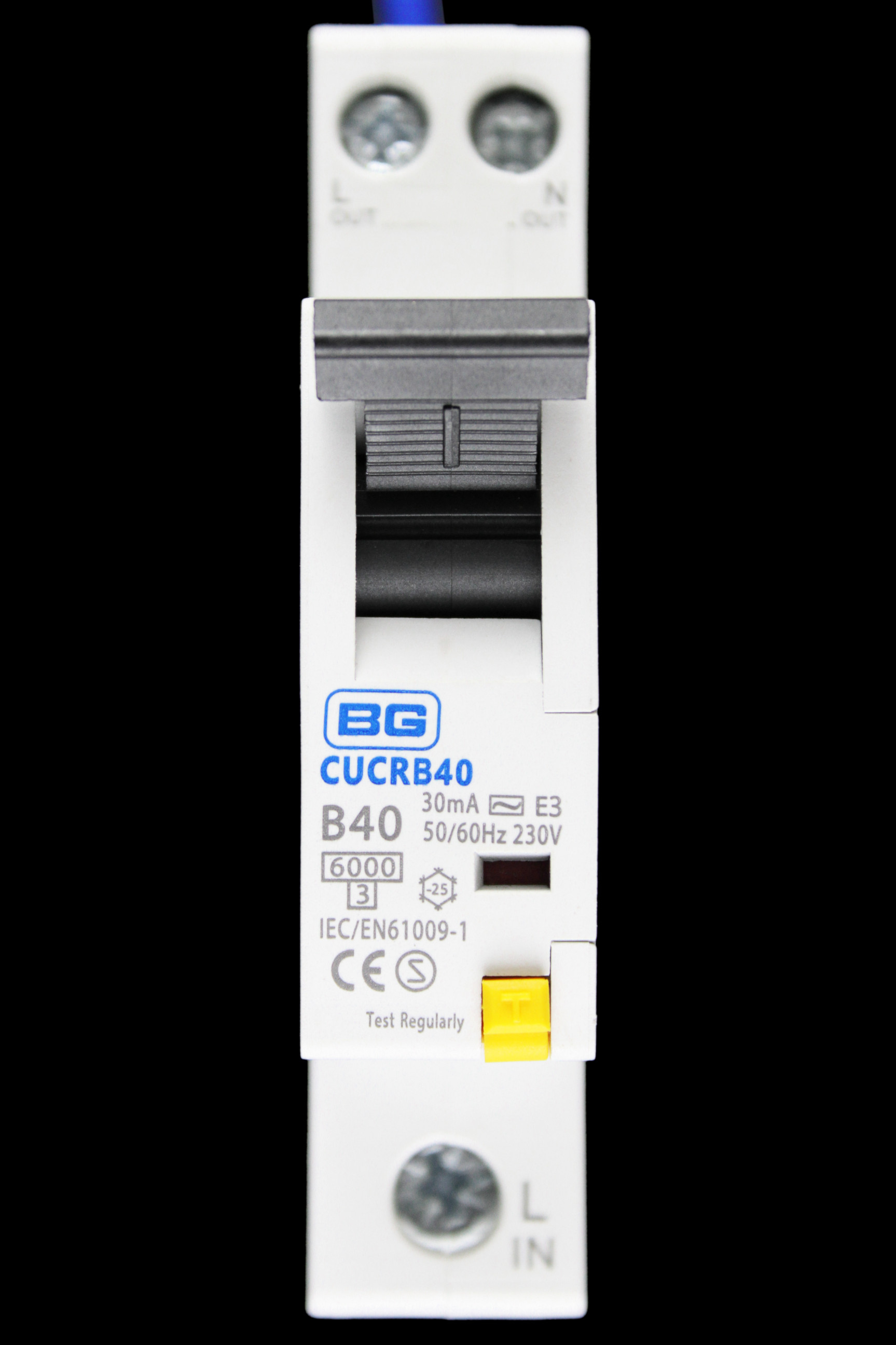 BG BRITISH GENERAL 40 AMP CURVE B 6kA 30mA RCBO TYPE AC CUCRB40