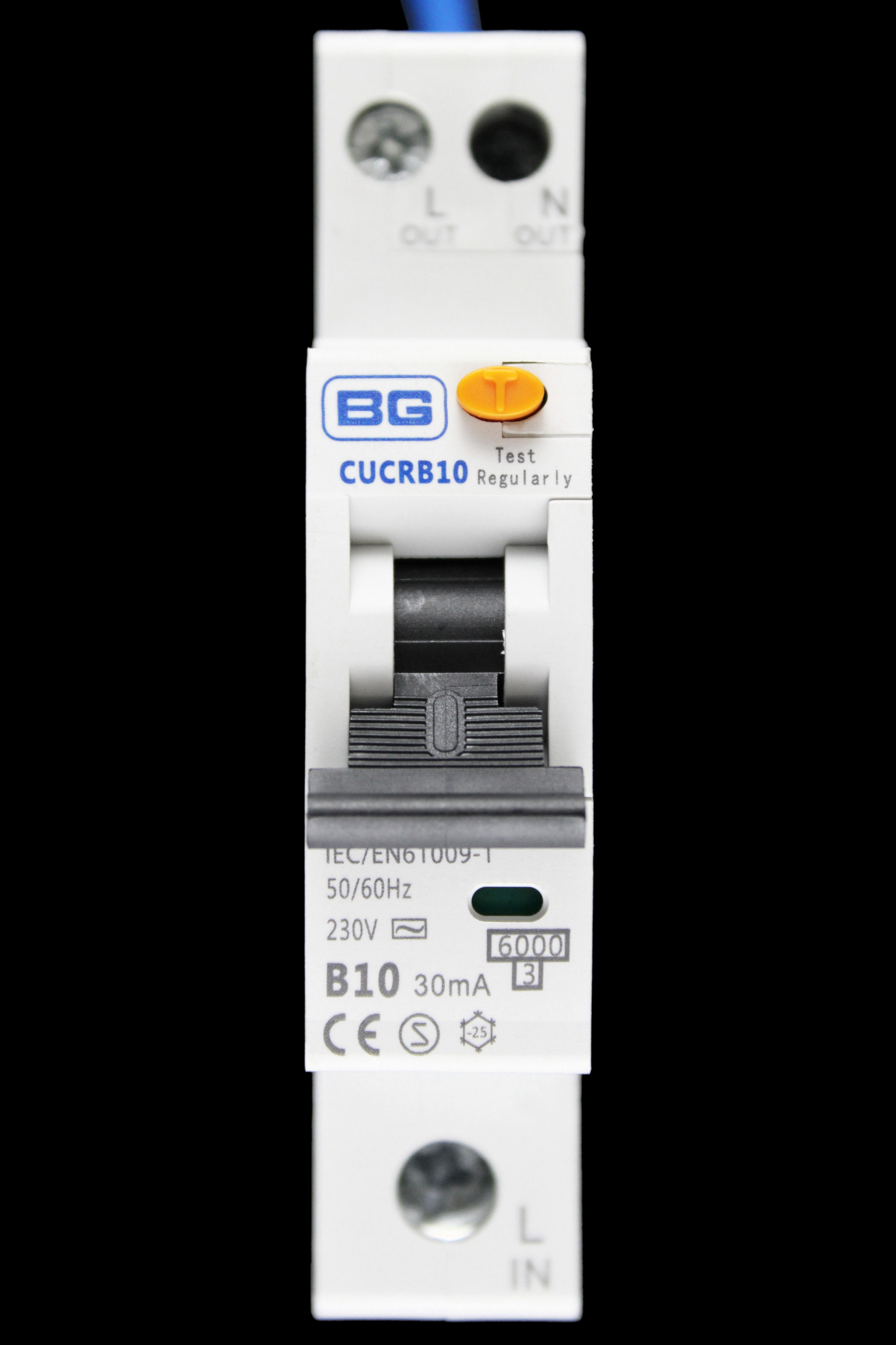 BG BRITISH GENERAL 10 AMP CURVE B 6kA 30mA RCBO TYPE AC CUCRB10