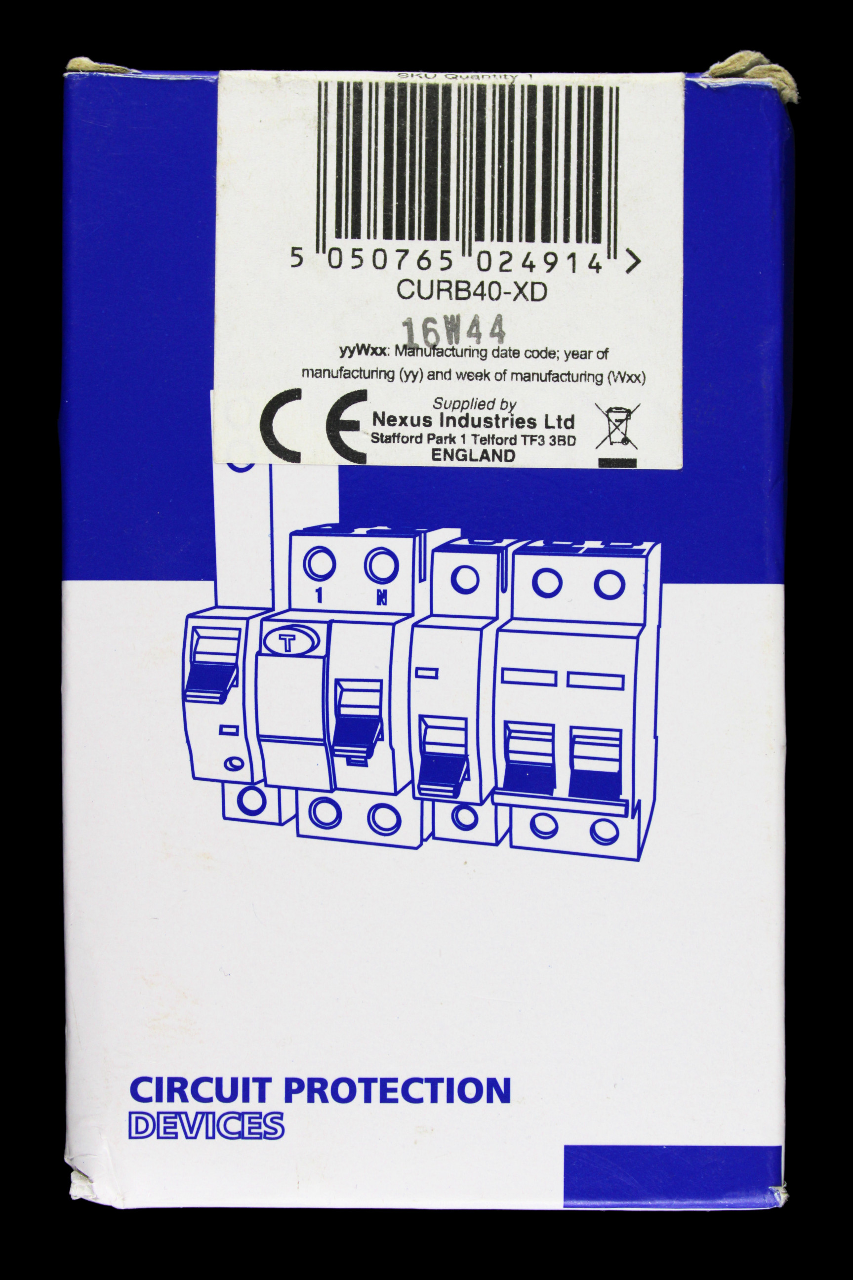 BG BRITISH GENERAL 40 AMP CURVE B 6kA 30mA RCBO TYPE AC CURB40-XD