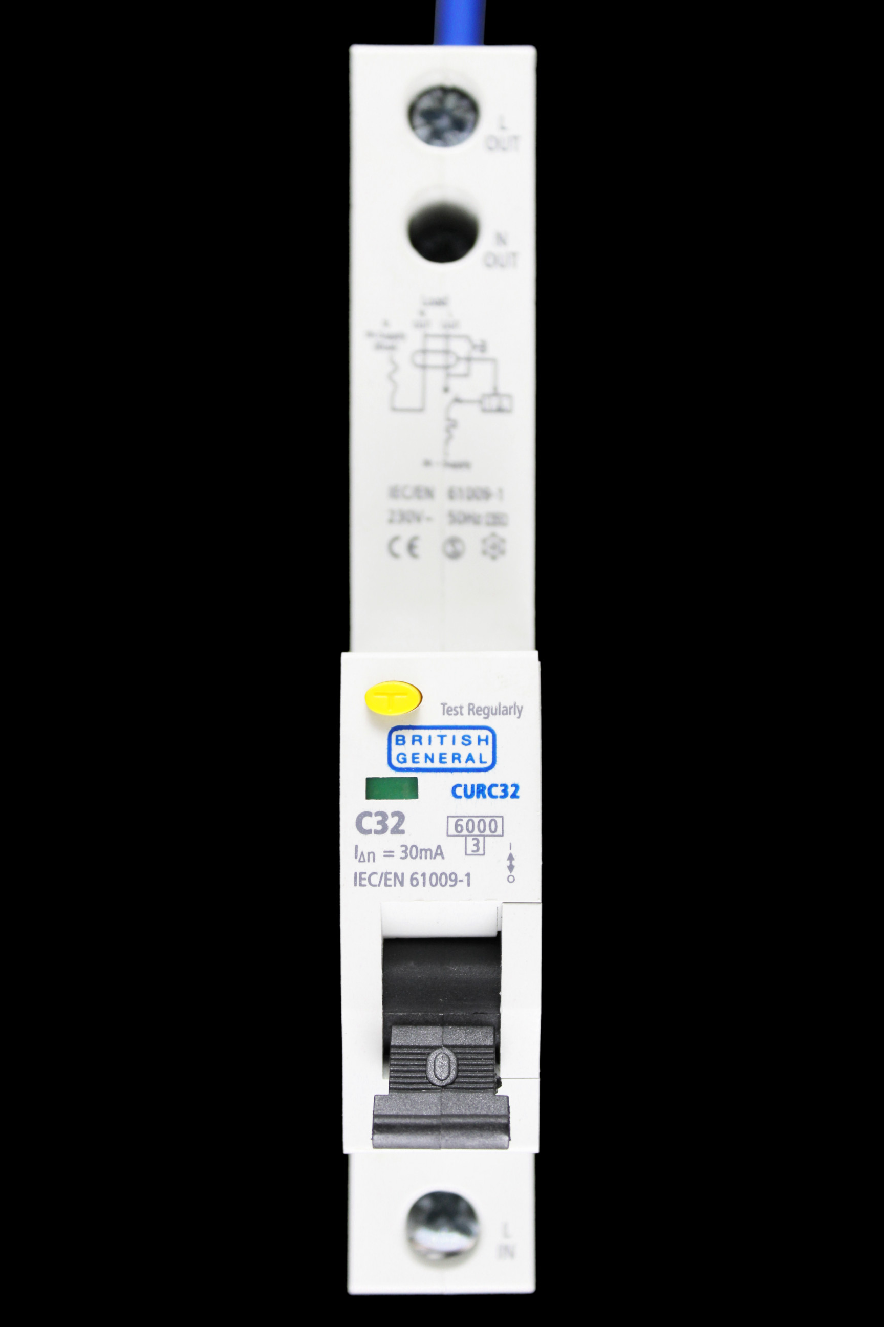 BG BRITISH GENERAL 32 AMP CURVE C 6kA 30mA RCBO TYPE AC CURC32