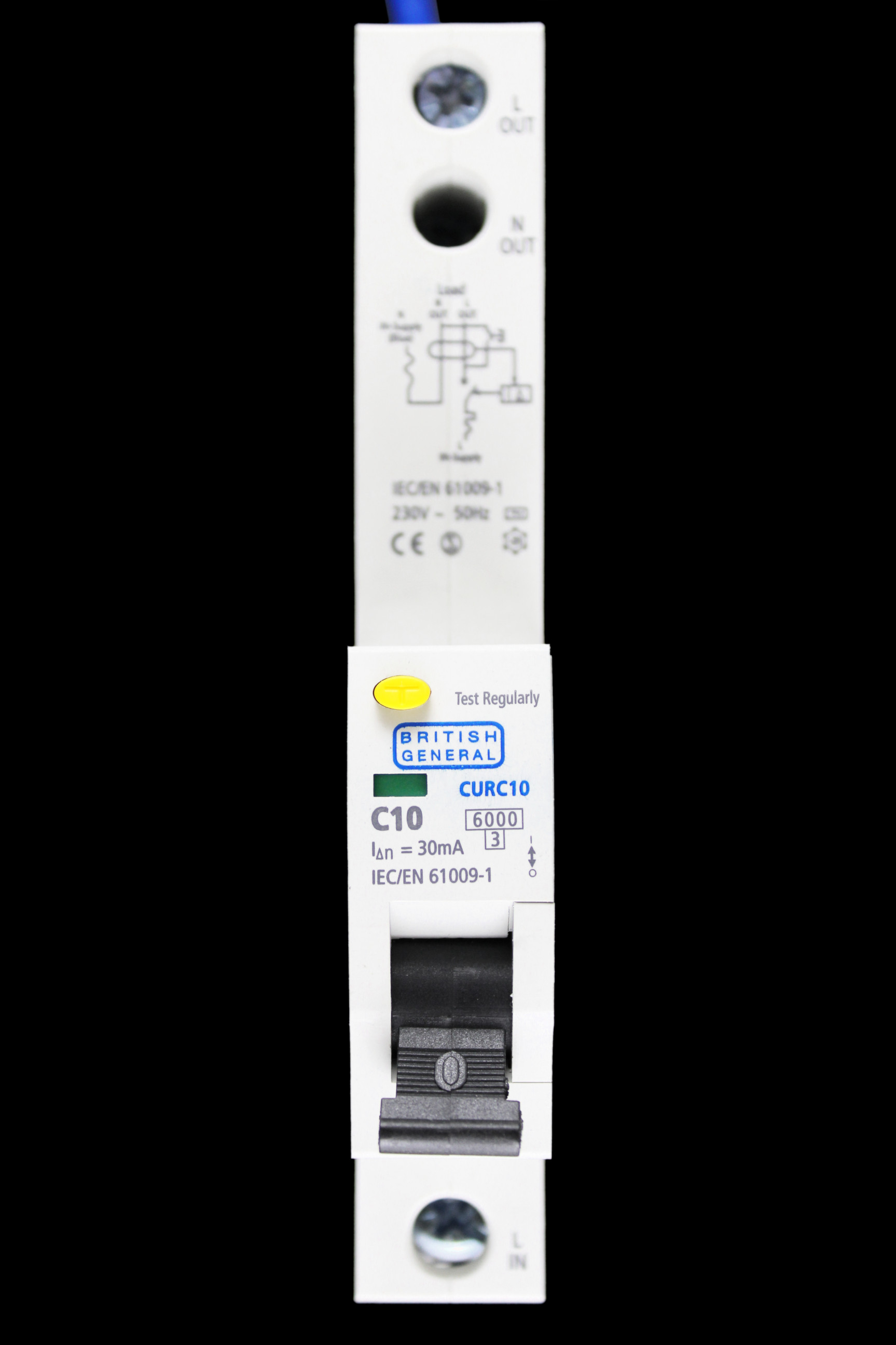 BG BRITISH GENERAL 10 AMP CURVE C 6kA 30mA RCBO TYPE AC CURC10