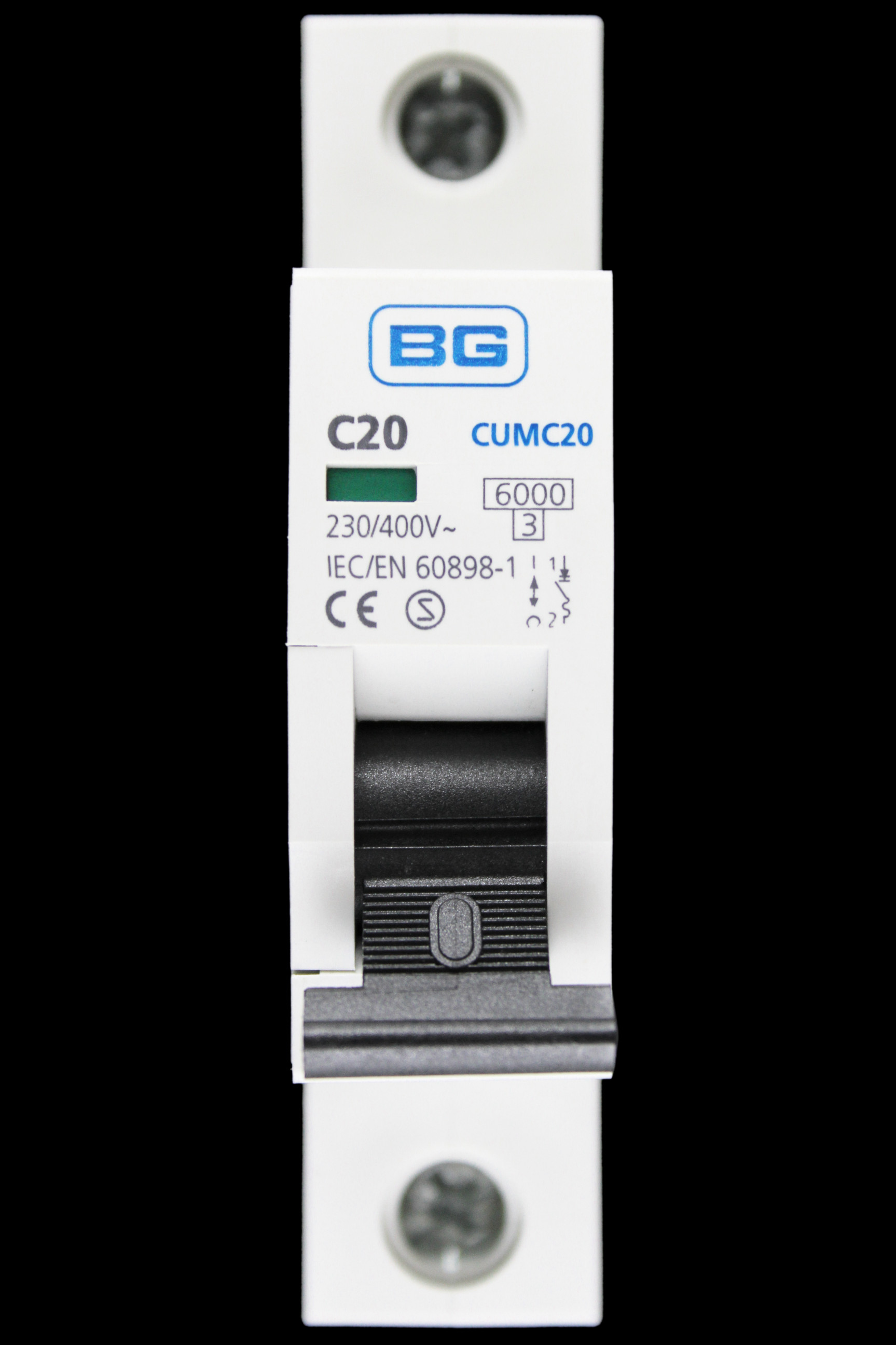 BG BRITISH GENERAL 20 AMP CURVE C 6kA MCB CIRCUIT BREAKER CUMC20 S2
