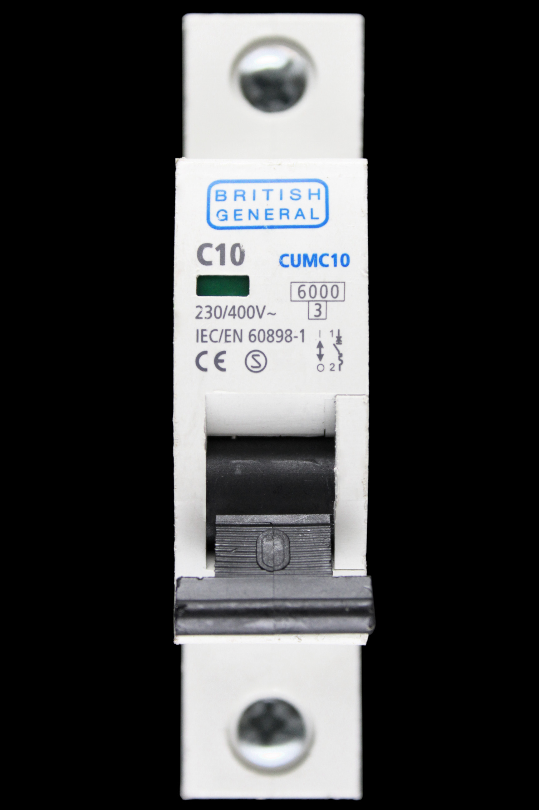 BG BRITISH GENERAL 10 AMP CURVE C 6kA MCB CIRCUIT BREAKER CUMC10 S3