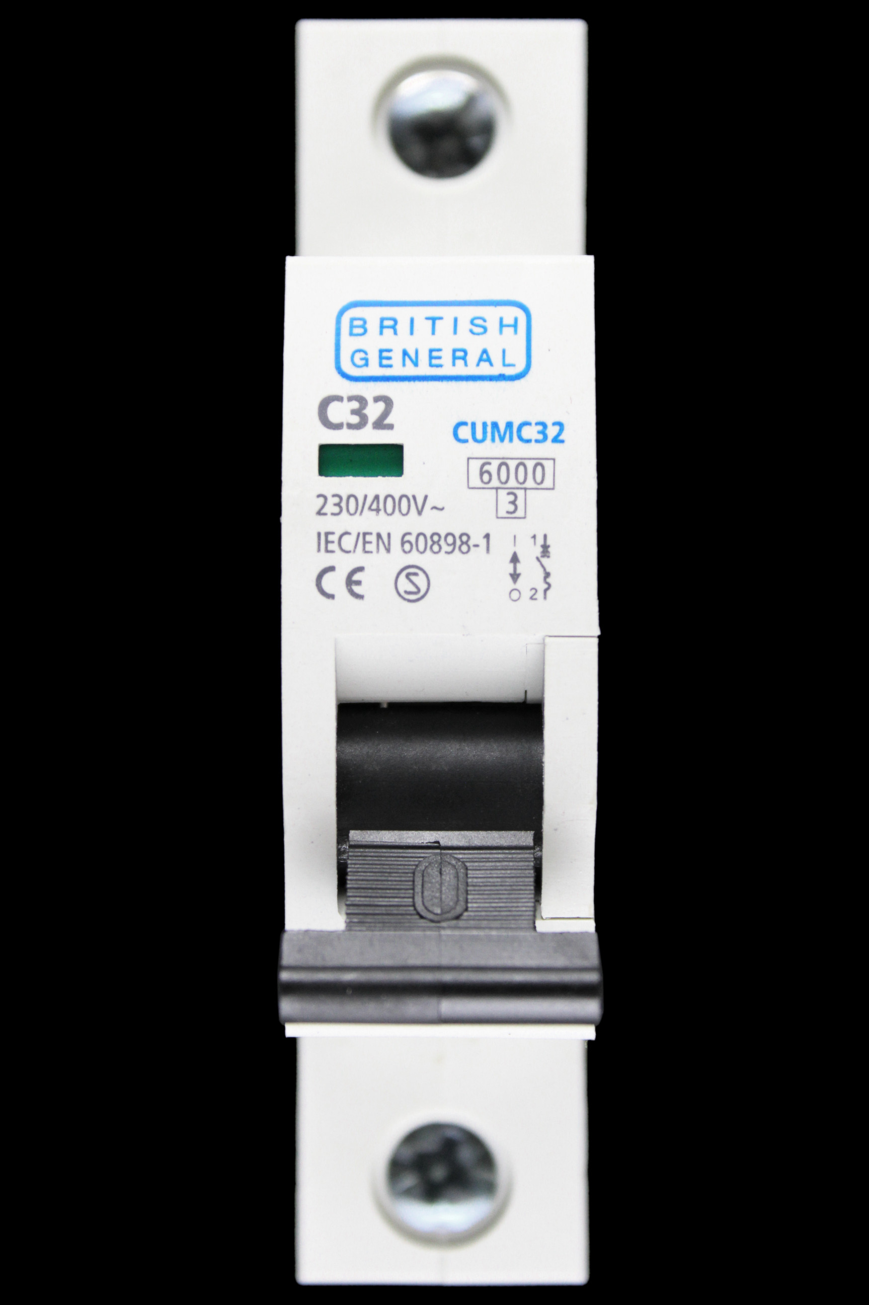 BG BRITISH GENERAL 32 AMP CURVE C 6kA MCB CIRCUIT BREAKER CUMC32 39992-0001