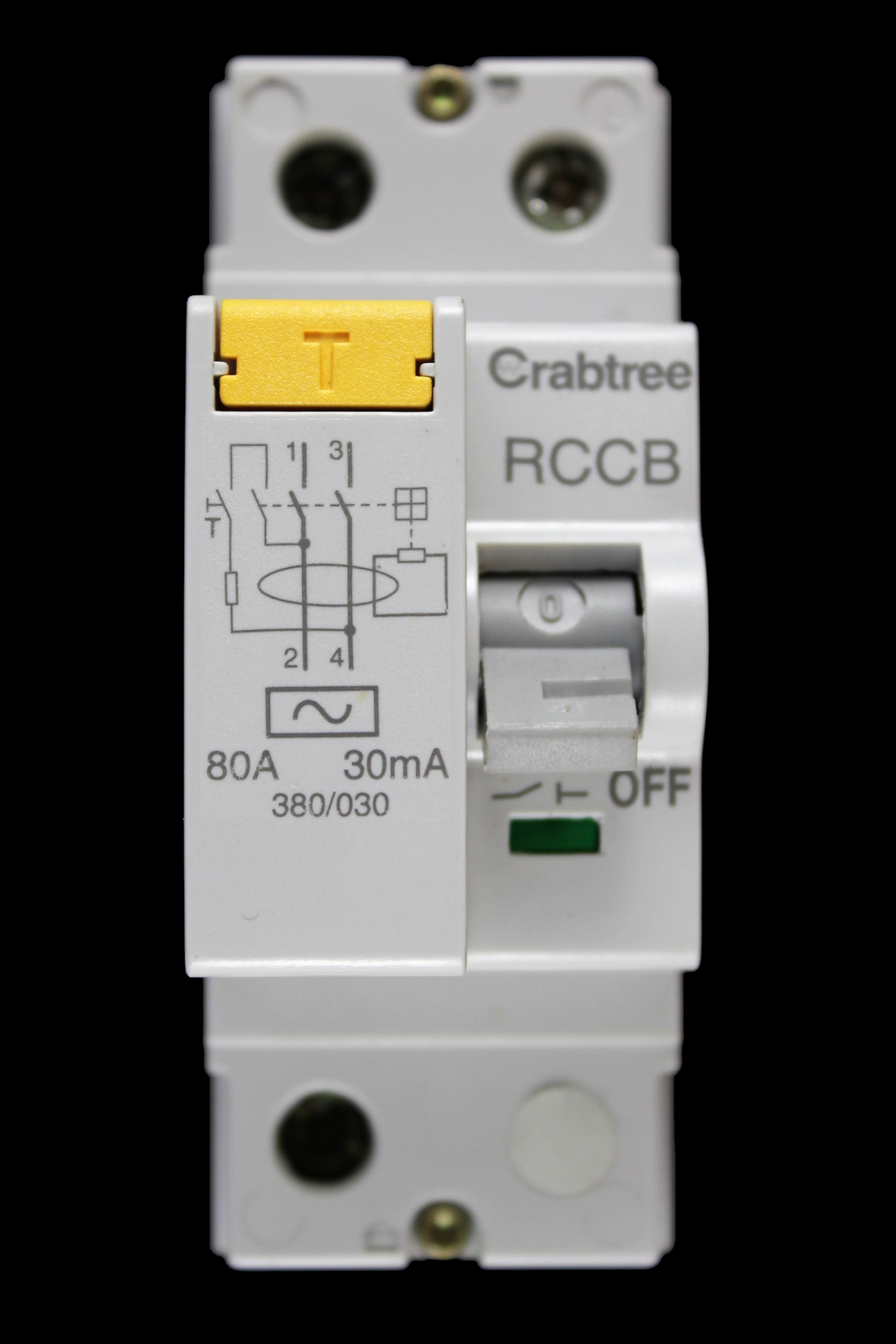 CRABTREE 80 AMP 30mA DOUBLE POLE RCCB RCD TYPE AC 380/030 STARBREAKER