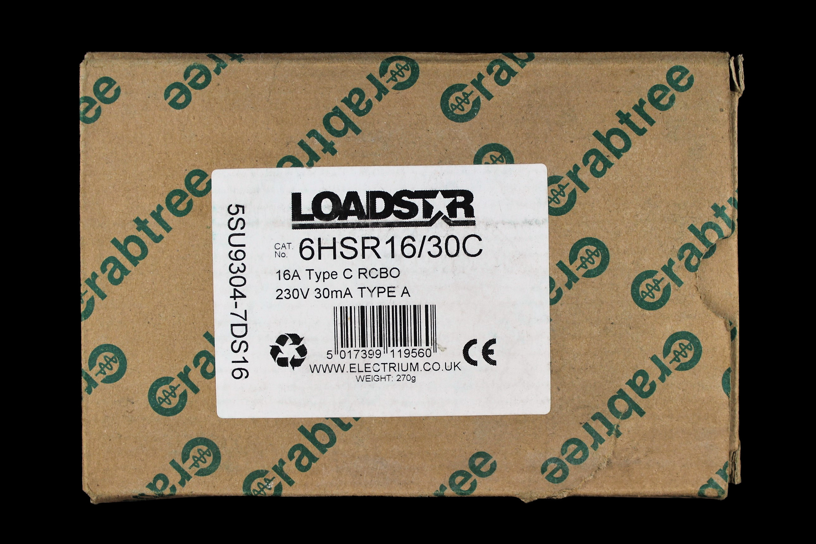 CRABTREE 16 AMP CURVE C 10kA 30mA RCBO TYPE A 6HSR16/30C LOADSTAR