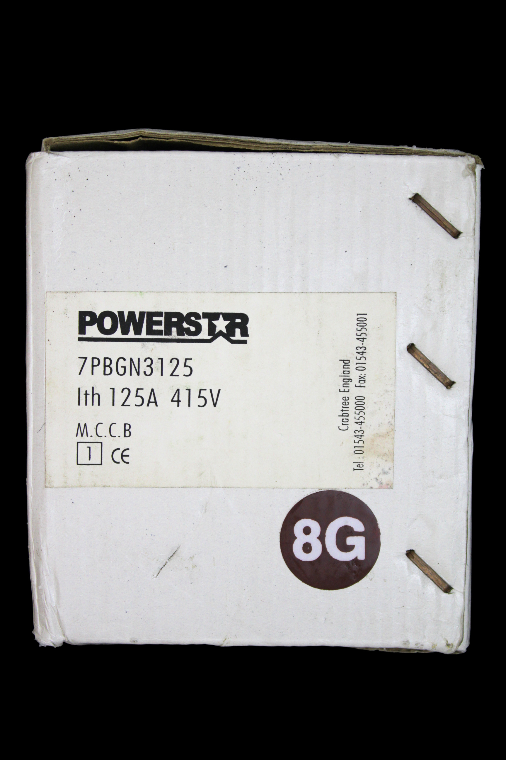 CRABTREE 125 AMP 25kA TRIPLE POLE MCCB POWERSTAR 7PBGN3125