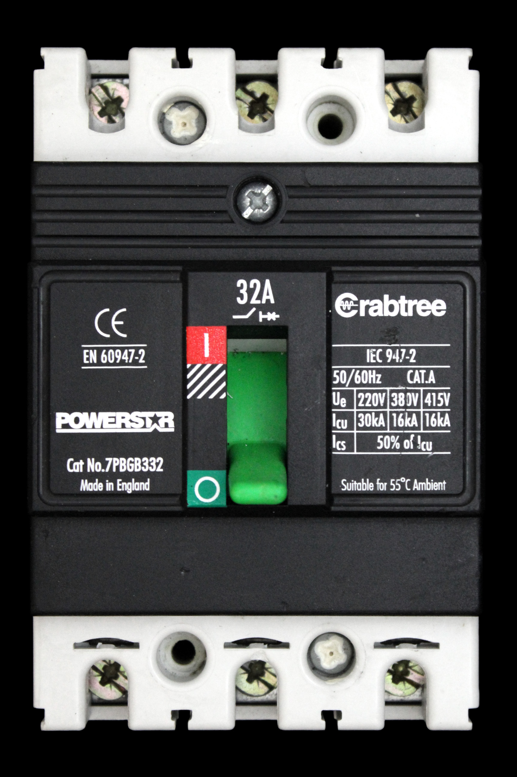 CRABTREE 32 MCCB TRIPLE POLE 16kA 7PBGB332 POWERSTAR